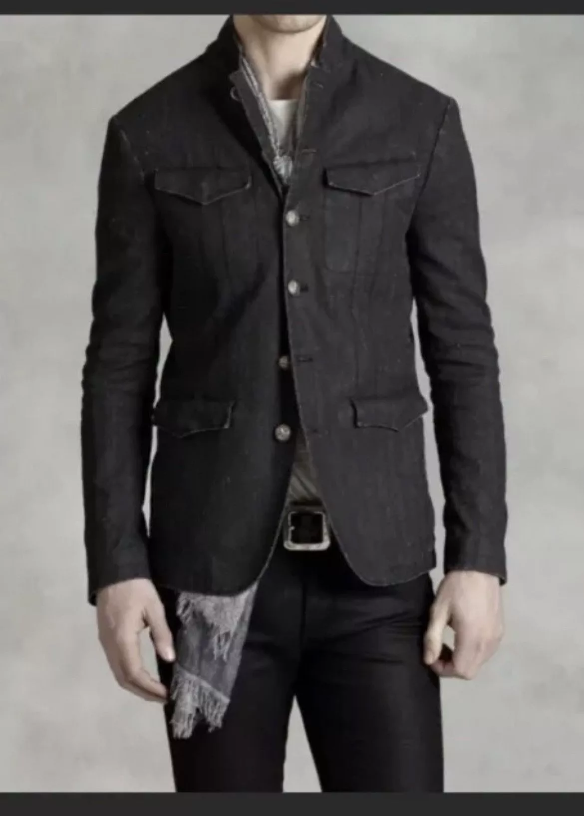 John Varvatos Light Jackets John Varvatos Linen Button Front Jacket. 54 Black