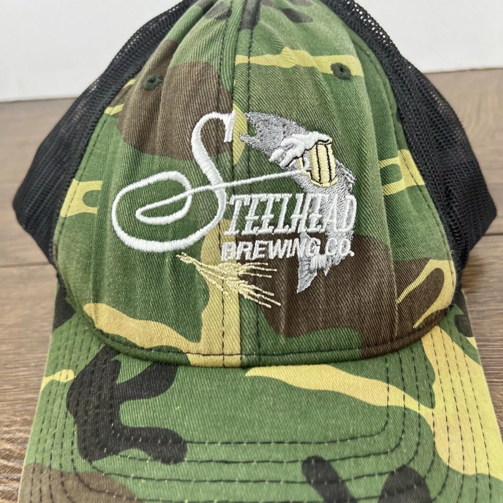 Other Hats Other Steelhead Brewing Hat Adjustable Hat Camo Adjustable Hat Gre Green