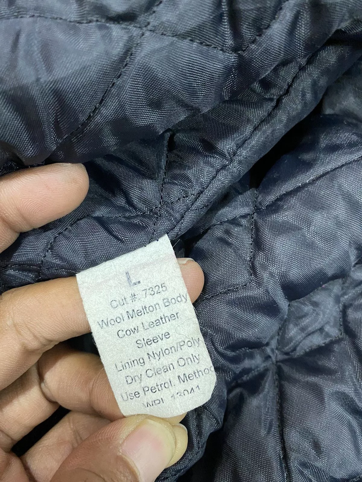 Leather Leather Jackets Vintage Wool Leather Varsity Jacket Blue