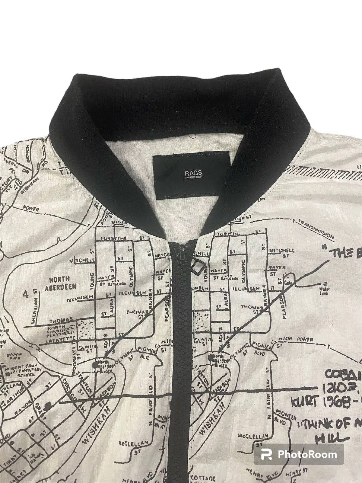 McGregor Light Jackets Rare Rags McGregor Blouson/World Map Kurt Cobain jacket White Vintage