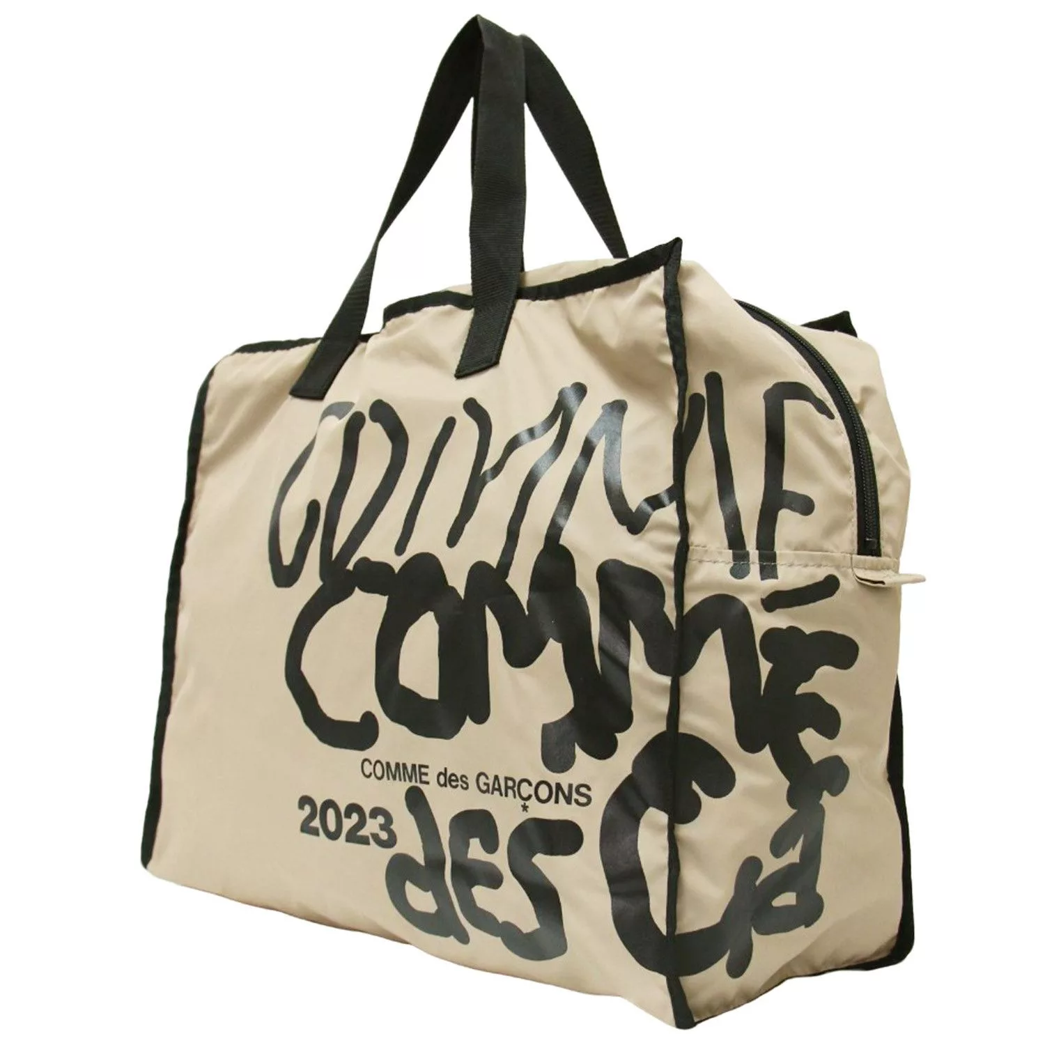 Comme des Garcons Bags Luggage Comme des Garcons Bag Nylon Printed Tote Nylon Beige Multi
