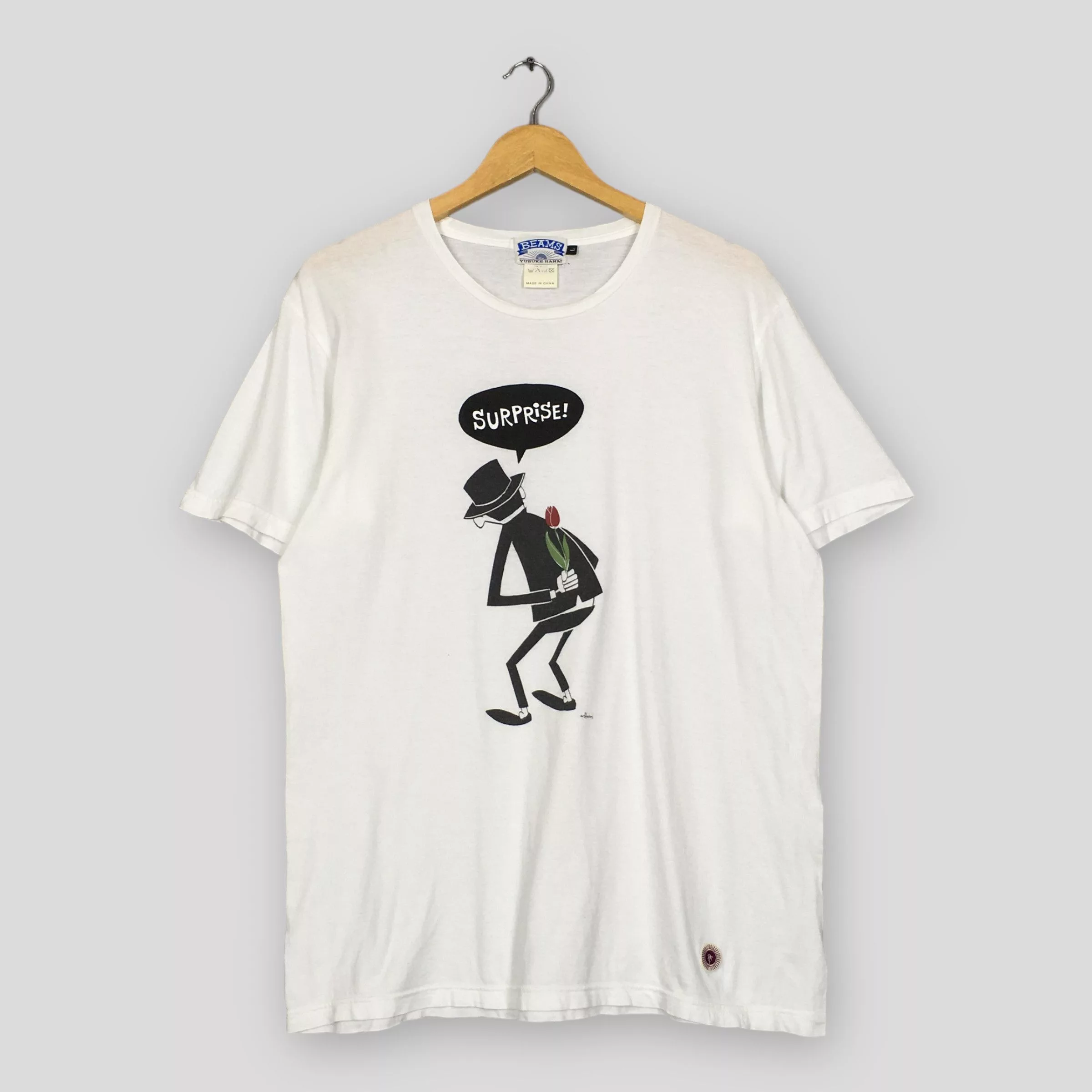 Beams Plus Short Sleeve T Shirts Beams Plus × Japanese Brand × Vintage Vintage Beams x Yusuke Hanai Japan Pullover T Shirt Large White