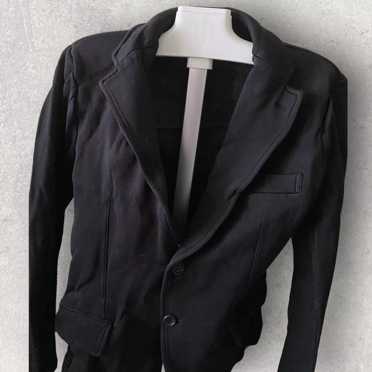 Comme des Garcons Light Jackets Comme des Garcons × Comme des Garcons Homme Black Dyed Poly Wrinkle Jacket