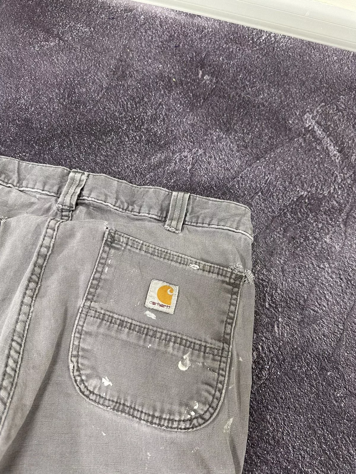 Carhartt Denim Vintage Carhartt Work Gray Painted Hype Baggy Pants Jeans Streetwear