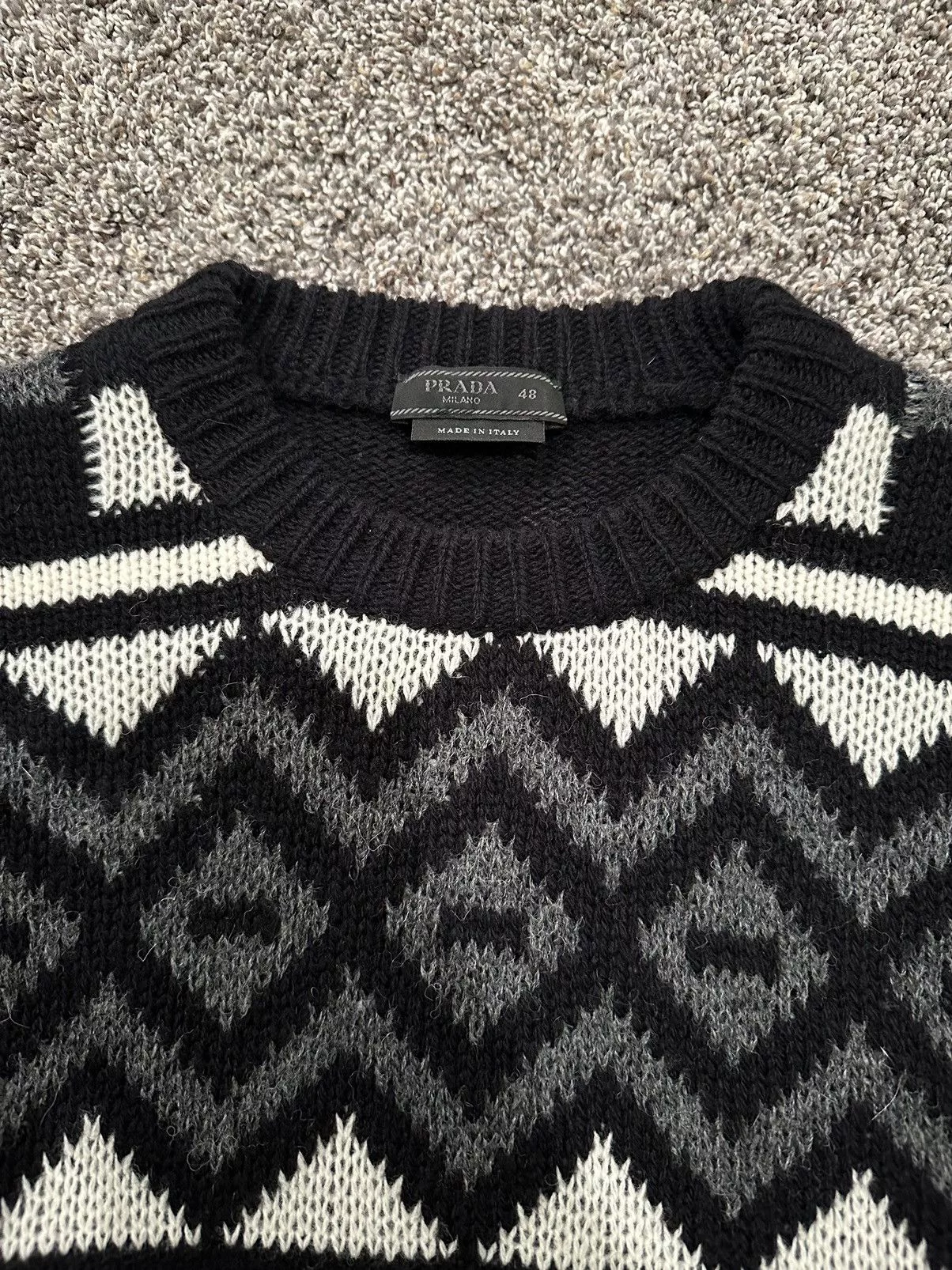 Prada Sweaters Knitwear Prada Men’s Knitted Sweater Black Medium Luxury