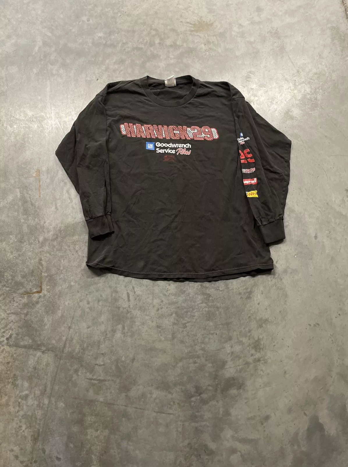 Vintage Long Sleeve T Shirts Vintage Y2K Sun Faded Nascar Harvick 29 Long Sleeve Black