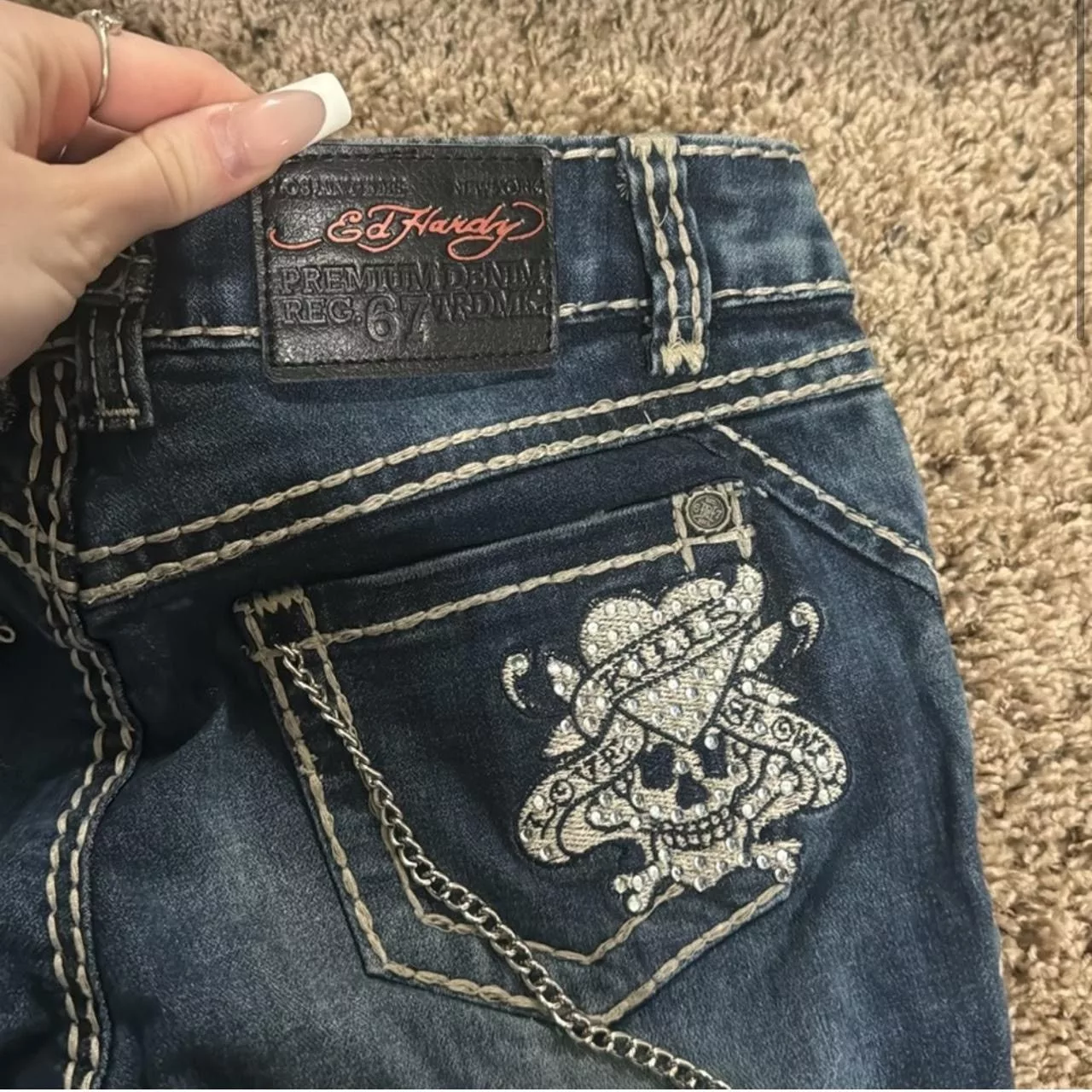 Ed Hardy × Vintage Y2K Ed Hardy Jeans Blue