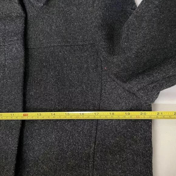 Vintage Coats Vintage HERMAN KAY 100% WOOL Button Peacoat Medium M Women Dark Gra Gray