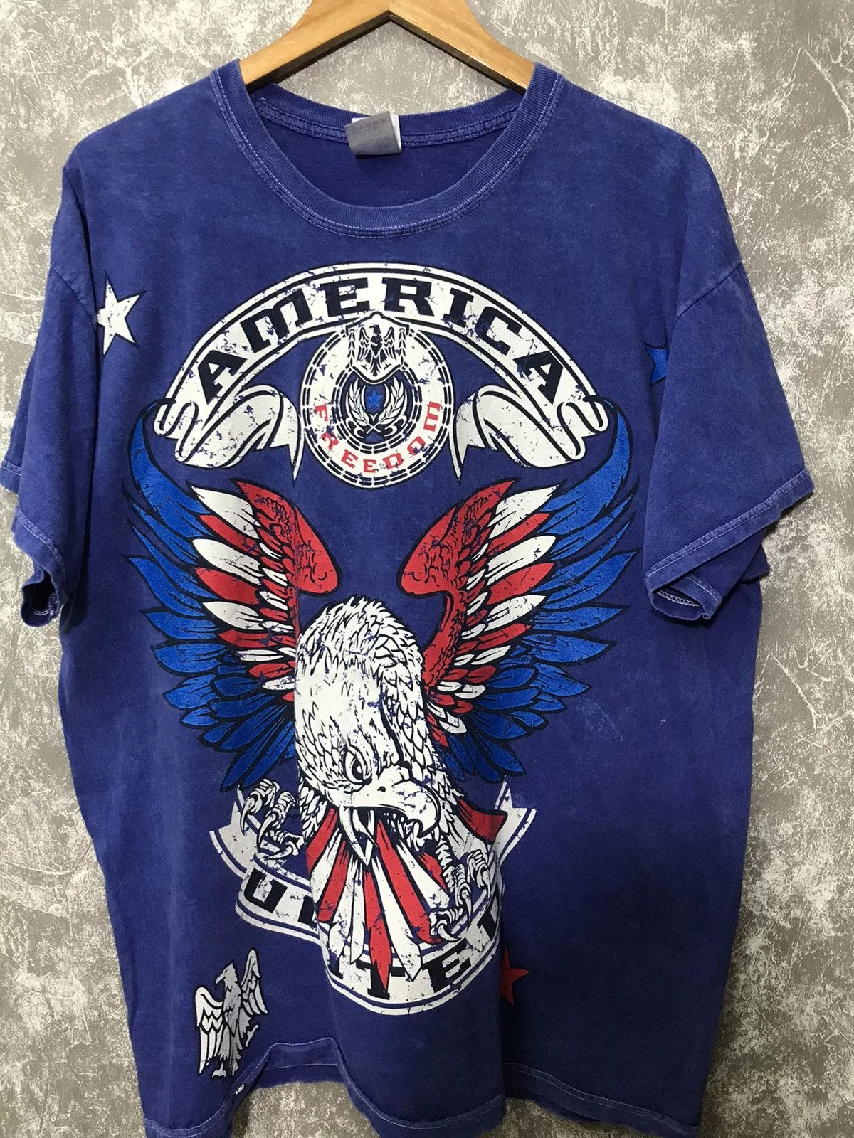 Affliction Short Sleeve T Shirts Affliction × Ed Hardy × Southpole Affliction Eagle Y2K Graphic Tee Blue