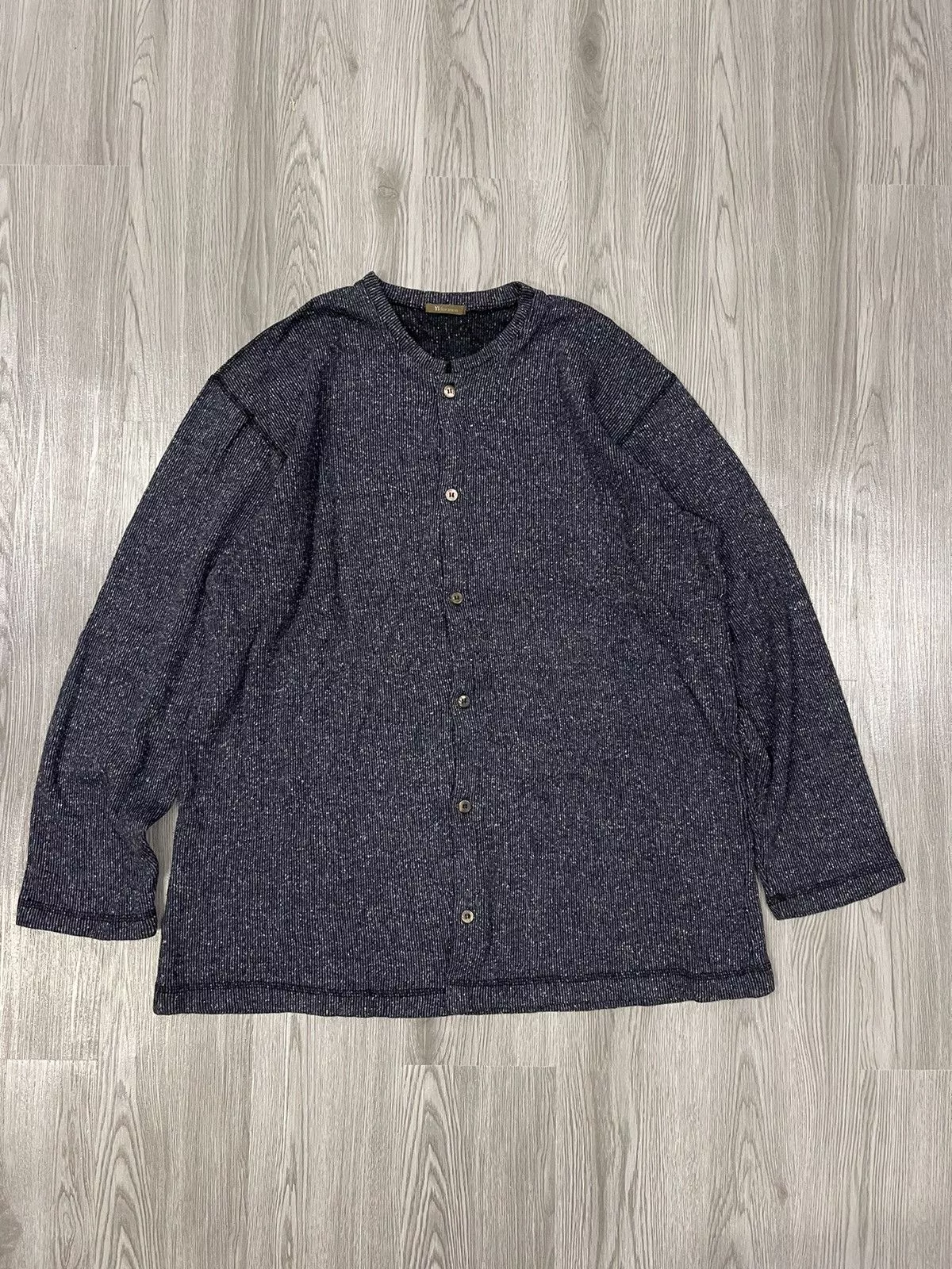 Vintage Shirts Button Ups Vintage × Yohji Yamamoto × Y's for Men Y’s two blend Buttoned long sleeve top Blue