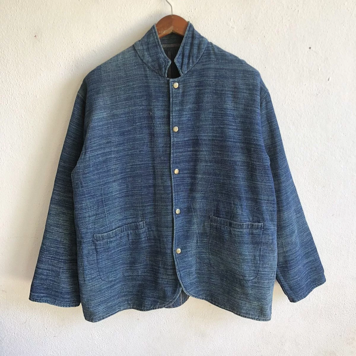 Other Denim Jackets Other Folk Art Woven Reversable Denim Chore Jacket Blue Vintage