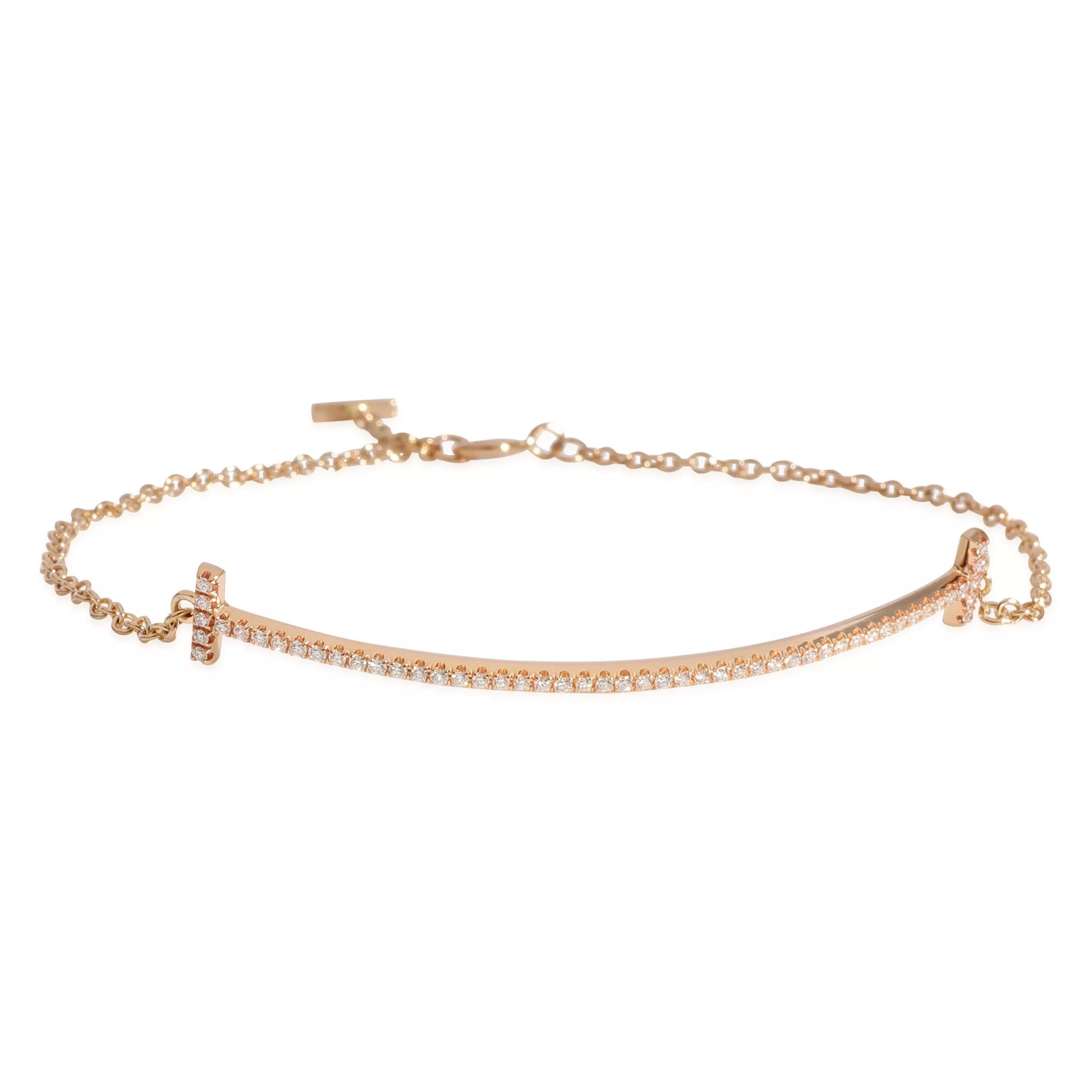 Tiffany & Co. Rings Tiffany & Co. Tiffany T Smile Bracelet in 18k Rose Gold 0.12 CTW