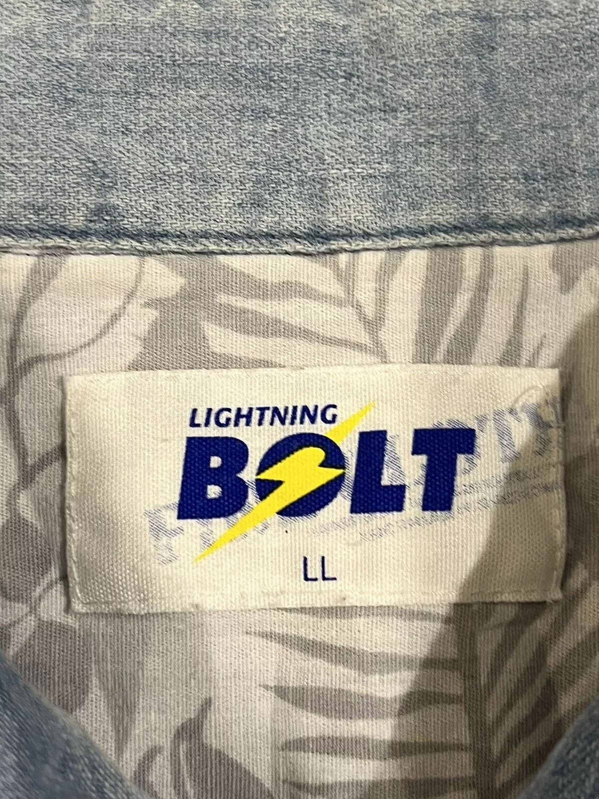 Lightning Bolt Shirts Button Ups Lightning Bolt × Vintage Vintage Lightning Bolt Denim Button Ups T-Shirt Blue Streetwear