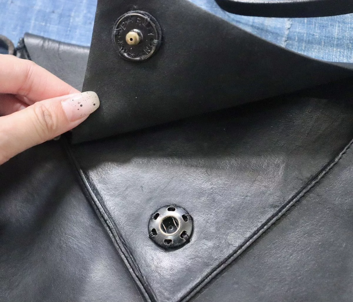 Ma+ Bags Luggage Ma+ M.A+ maurizio amadei Envelope Leather Bag（Horsehide） Black
