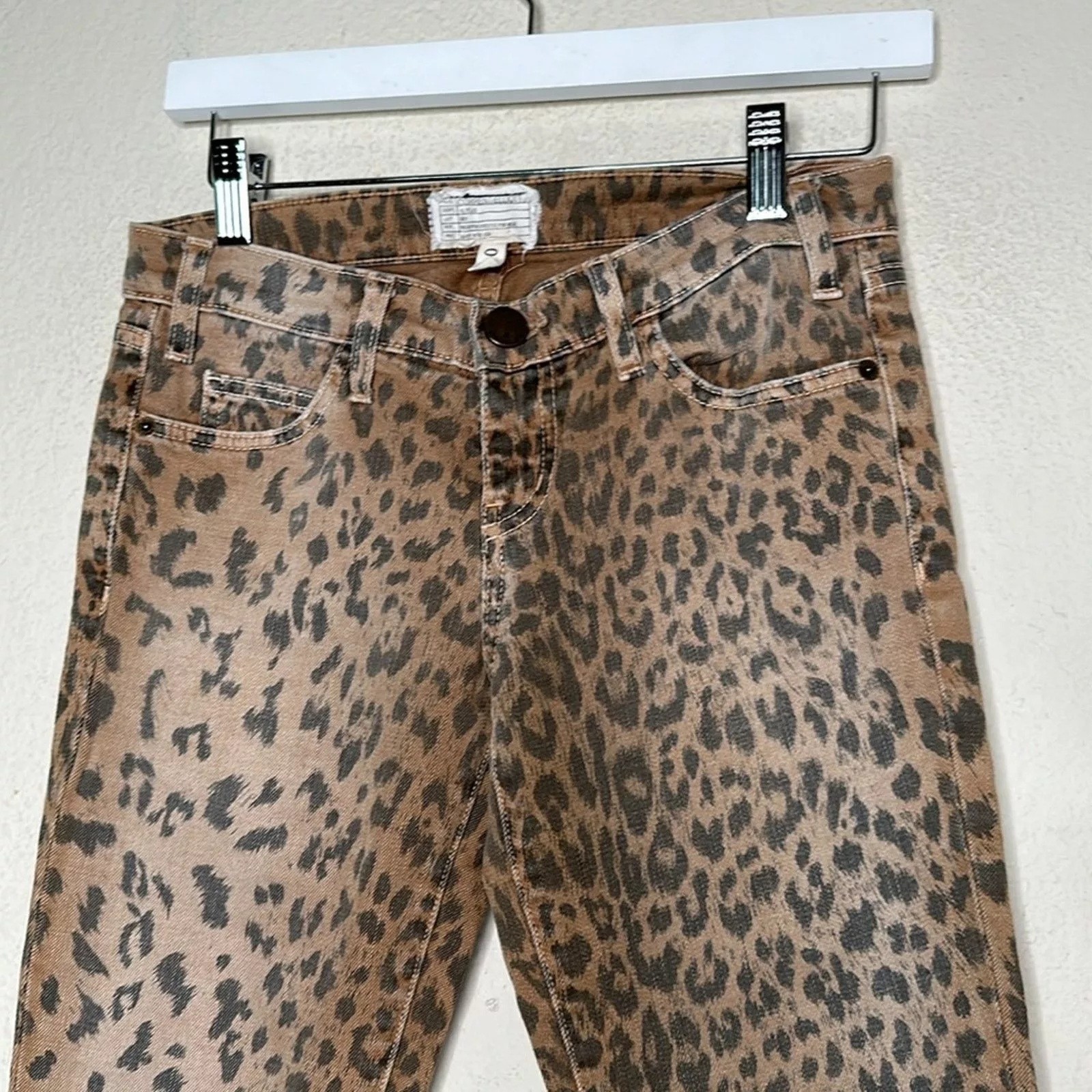 Current/Elliot Jeans Current/Elliott Leopard Skinny Stiletto Jean Sz 25 Indie Y2K Brown