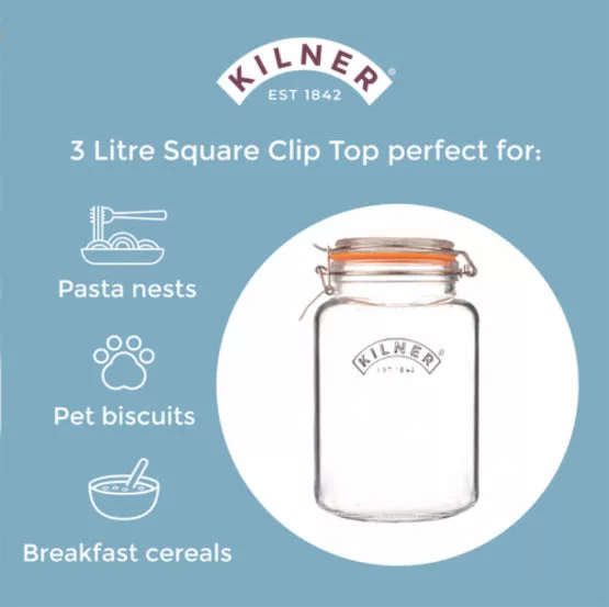 102 oz Clip Top Square Jar
