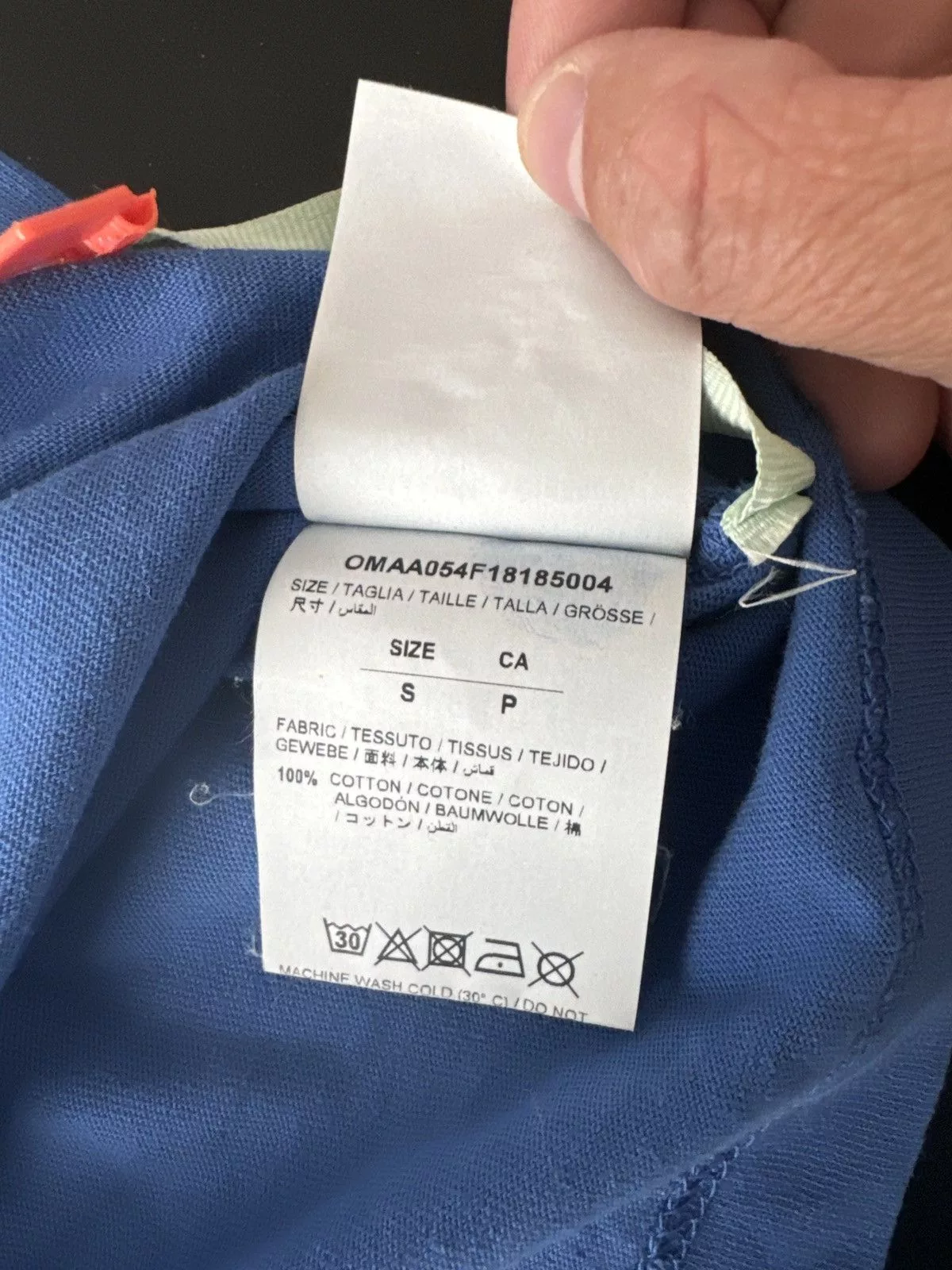 Off-White Short Sleeve T Shirts Off-White OFF WHITE Pocket-Tee 2018 Virgil Abloh Blue