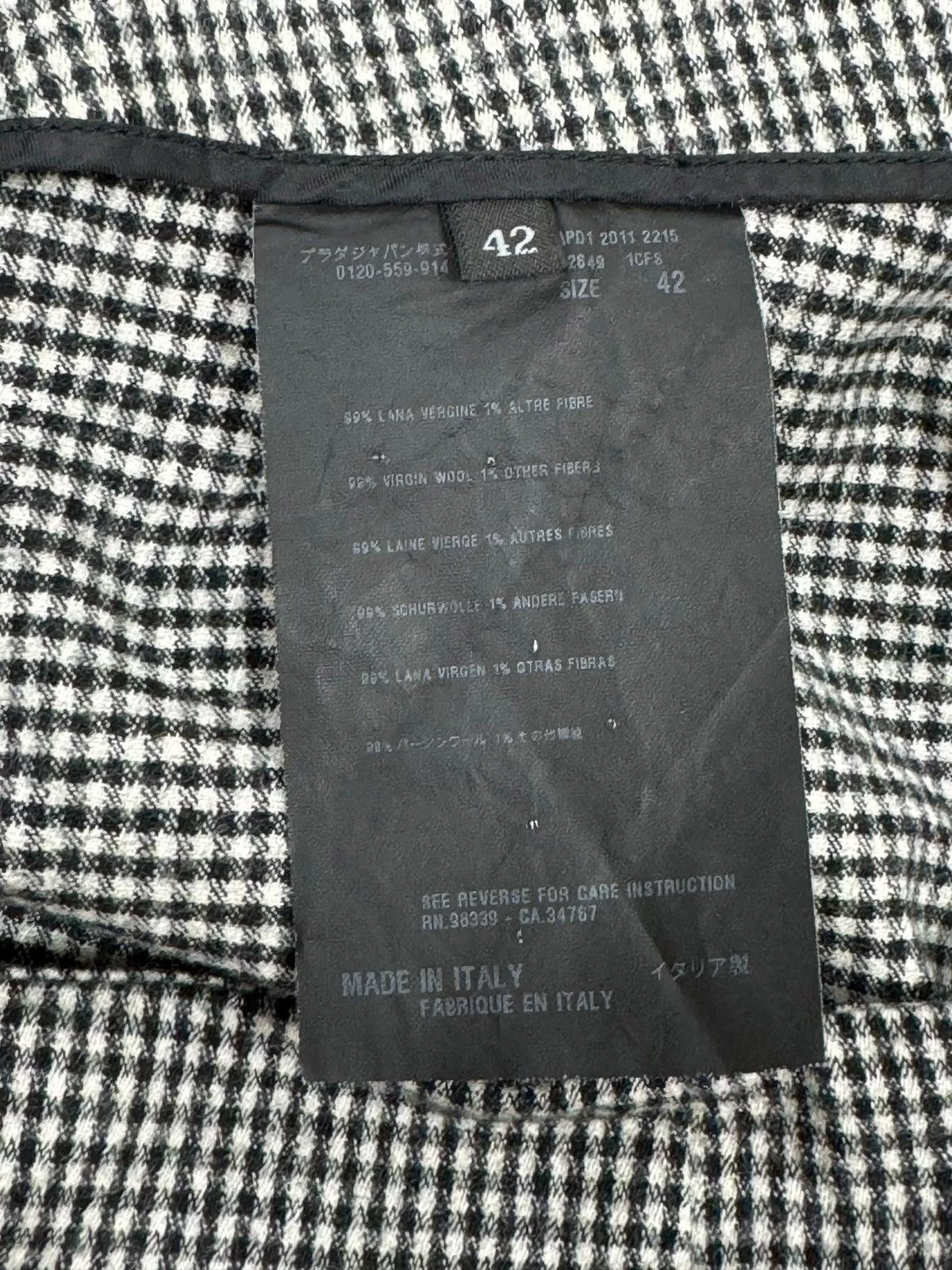Prada Pants Prada Wool Dress Pants Glen Check size 42 Gray