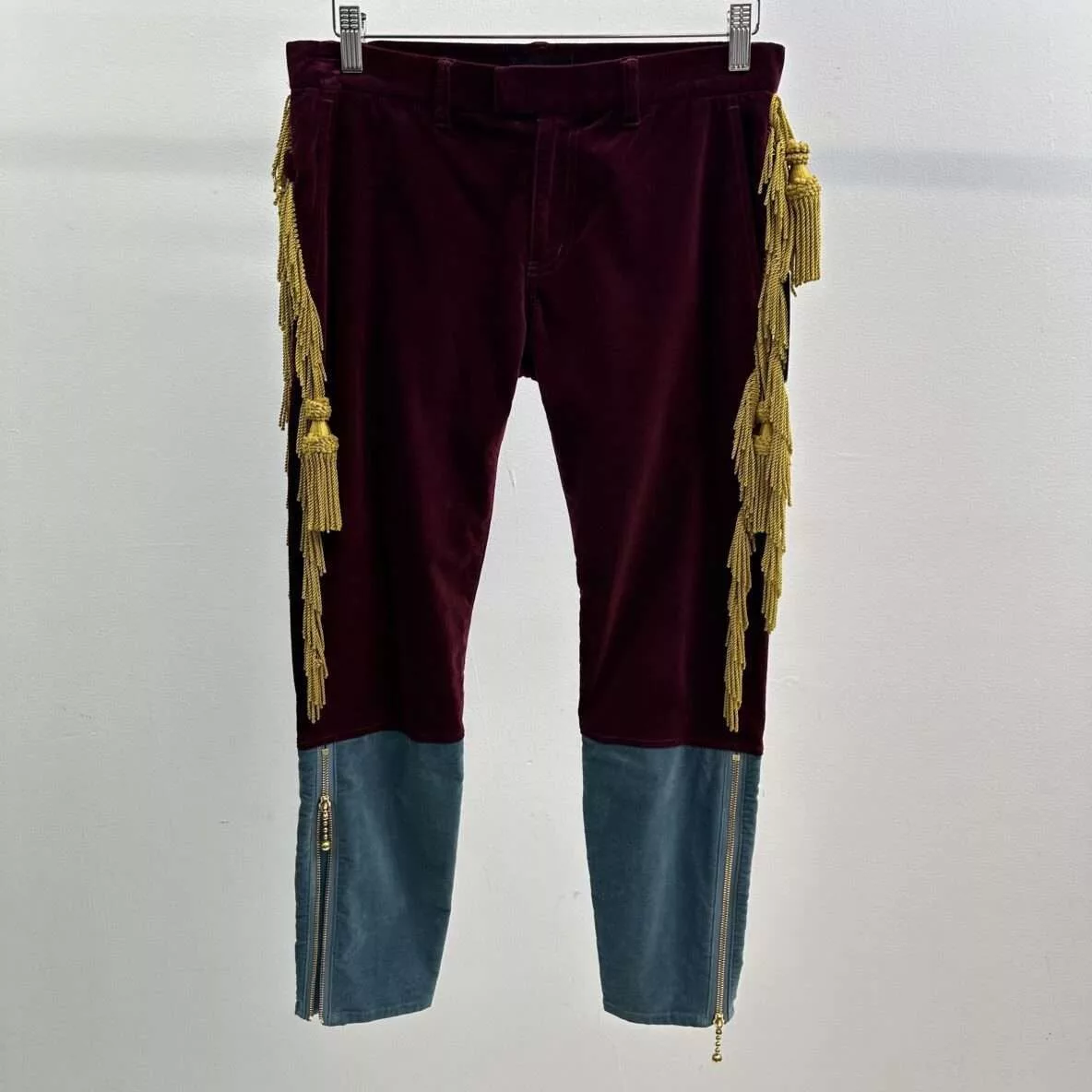Undercover Casual Pants Undercover Tassel Velour Pants Red