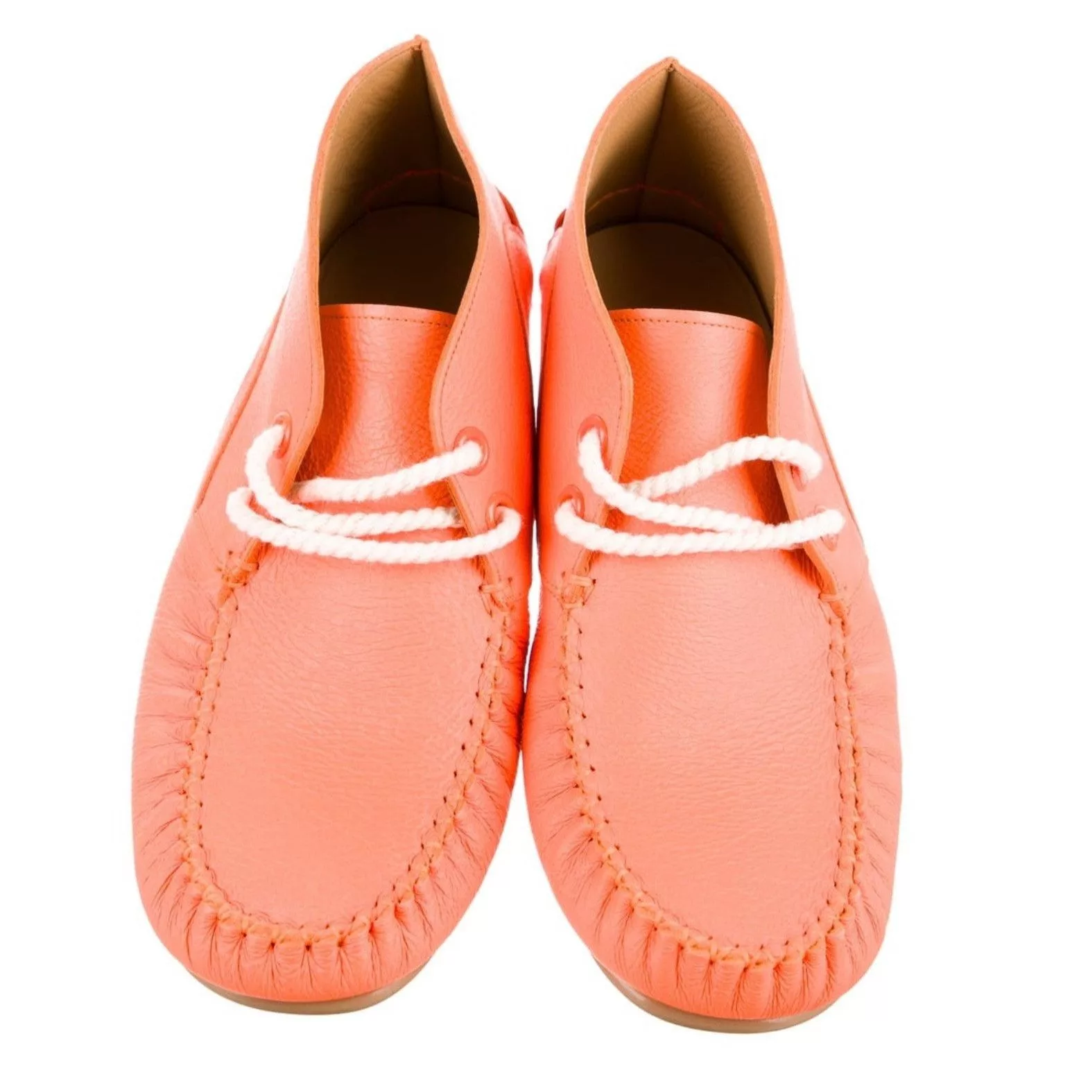 Loewe Boots Loewe Leather Ankle Lace-Up Boots Orange