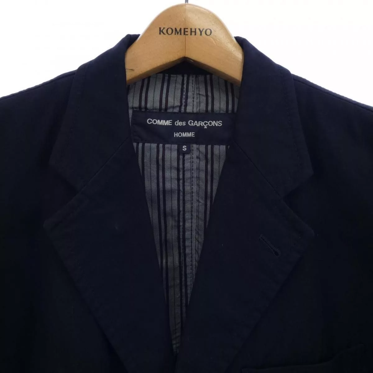Comme des Garcons Light Jackets Comme des Garcons Jacket Tailored Cotton Plain Black
