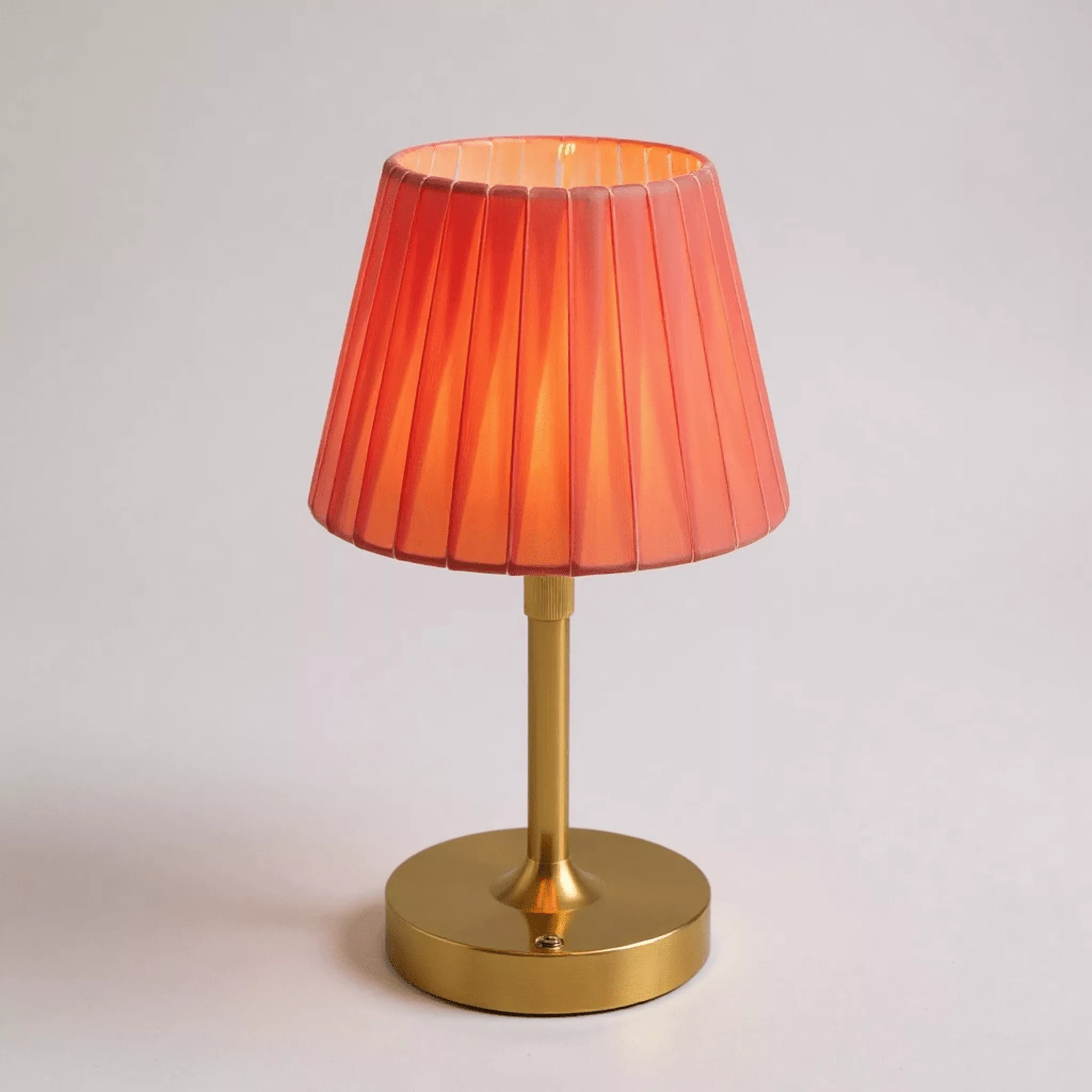 Velvet Pleated Cordless Table Lamp Pink and Green - Curated Home Decor