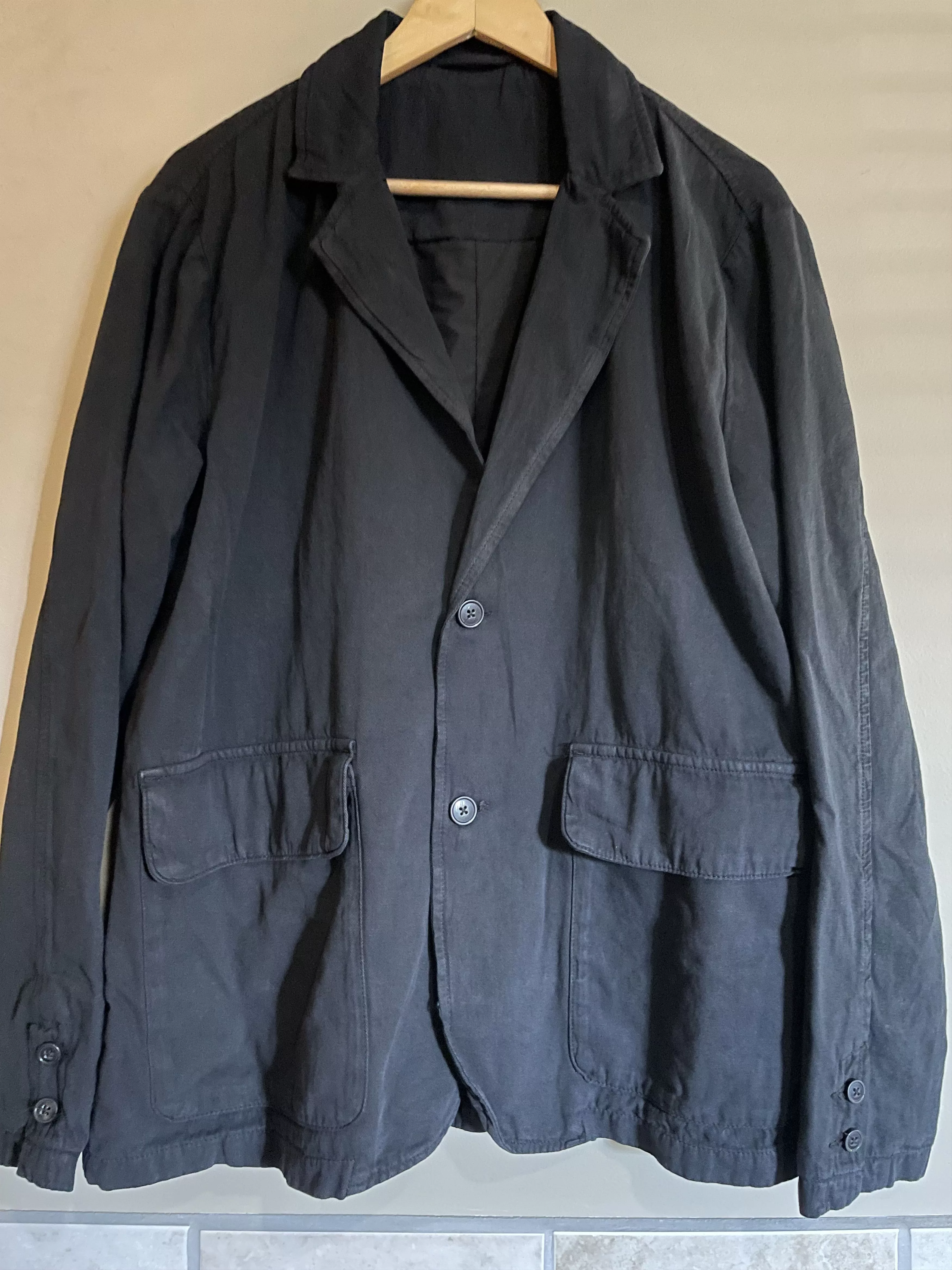 Other Blazers Other Loom Heavy Cotton Twill Casual Black Blazer, Men's Large