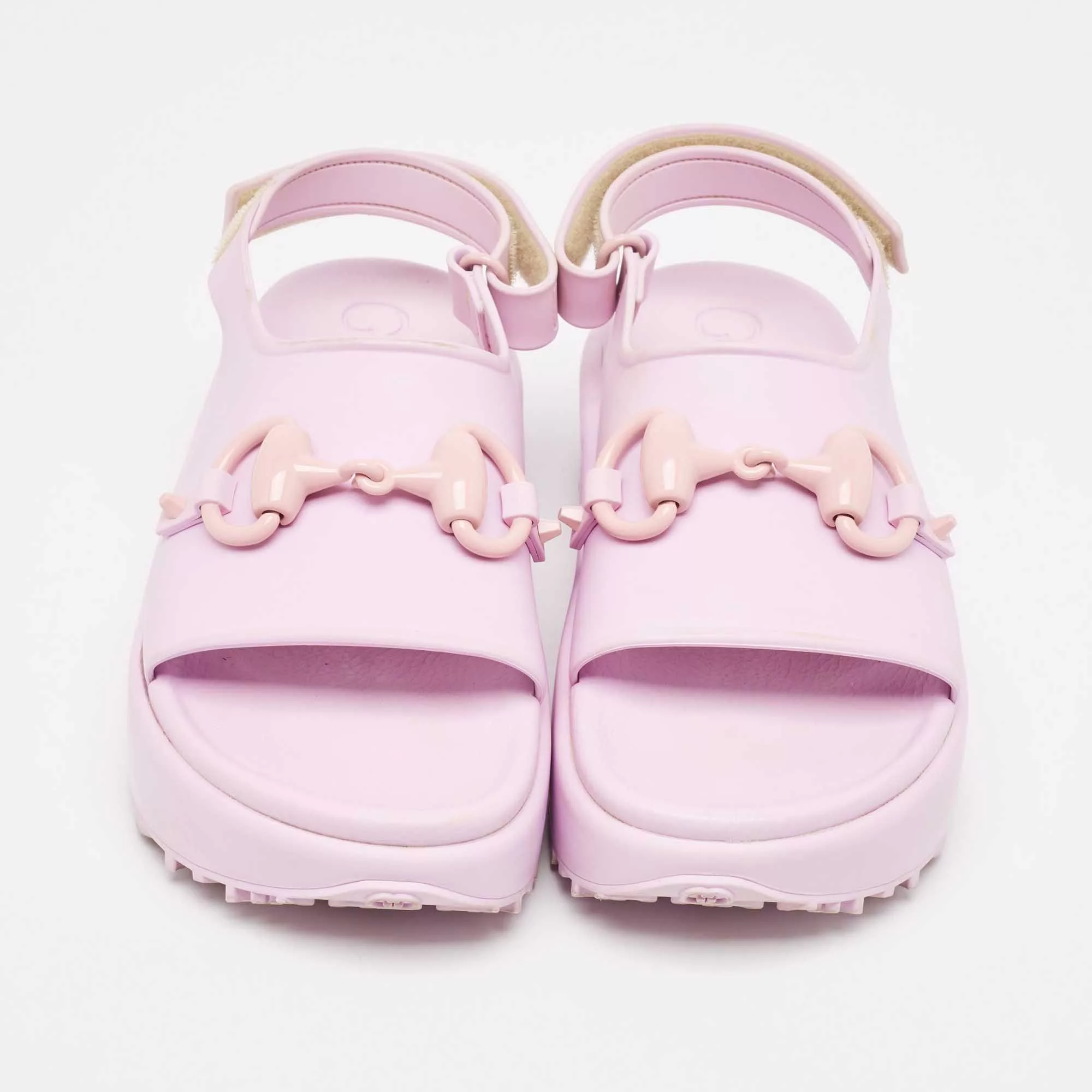 Gucci Sandals Gucci Purple Rubber Slingback Sandals
