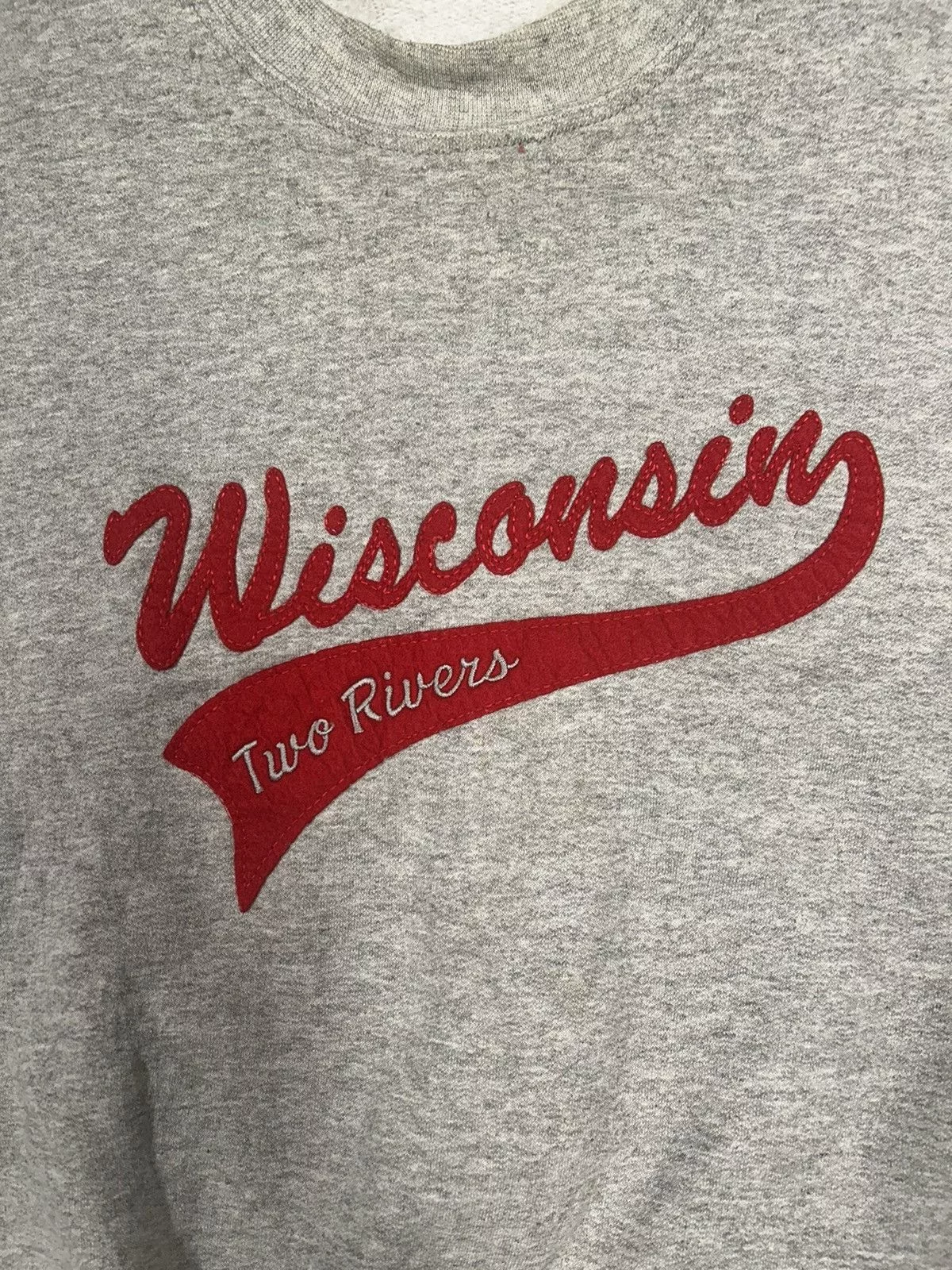 Vintage Sweatshirts Hoodies Crazy Vintage 90s Essential Grey Wisconsin Pullover Crewneck Gray