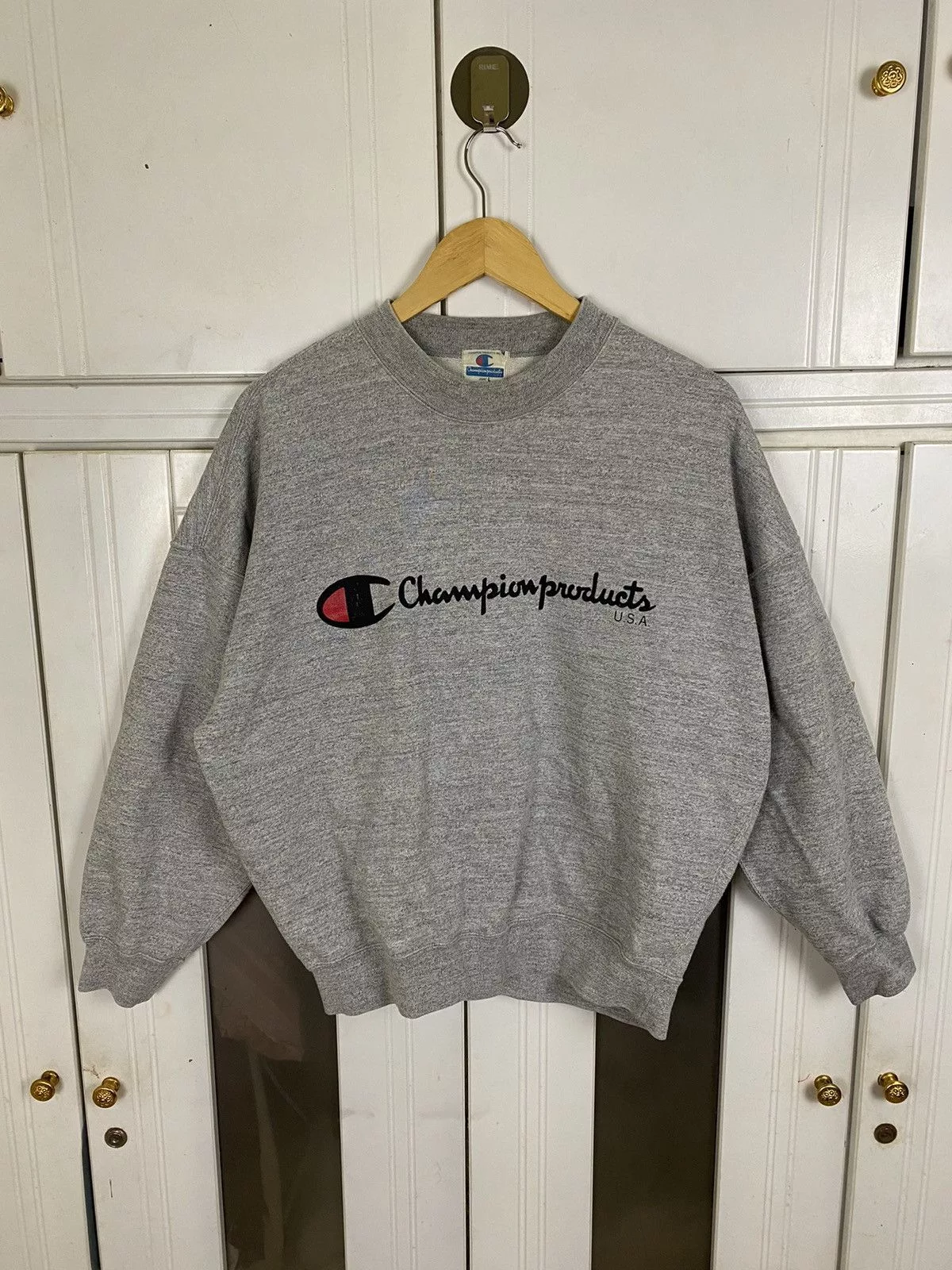 Champion Sweatshirts Hoodies Champion × Vintage Vintage Champions USA Sweatshirt Gray Streetwear