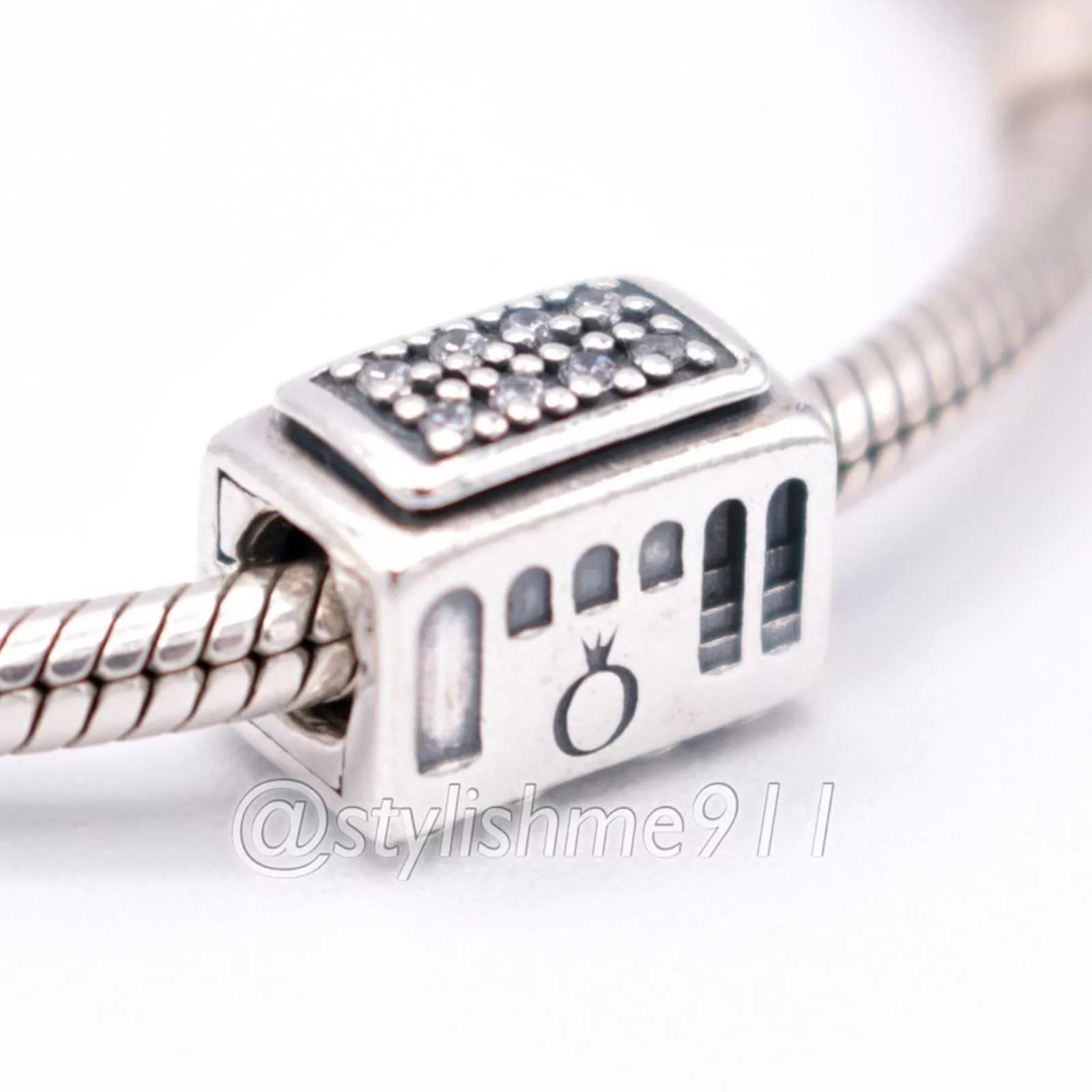 pandora Bracelets Authentic Pandora Cable Car Charm - 791219CZ Silver