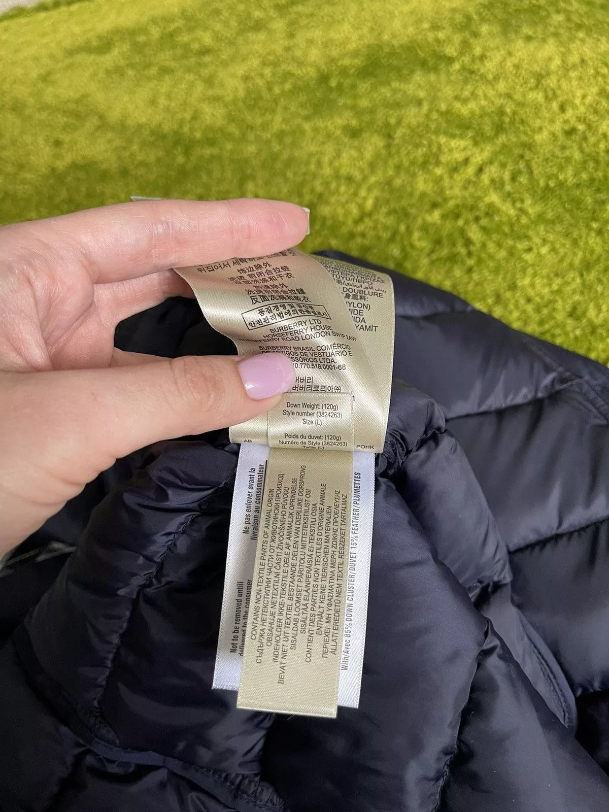 Burberry Down Jackets Burberry × Designer Burberry Brit belted down puffer jacket Blue Luxury