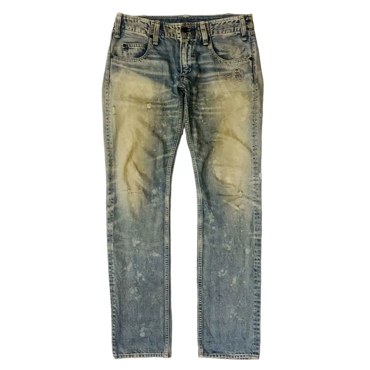 Japanese Brand Denim Japanese Brand RNA INC SLANG DISTRESSED EMRODERY DENIM Multi Avant-Garde