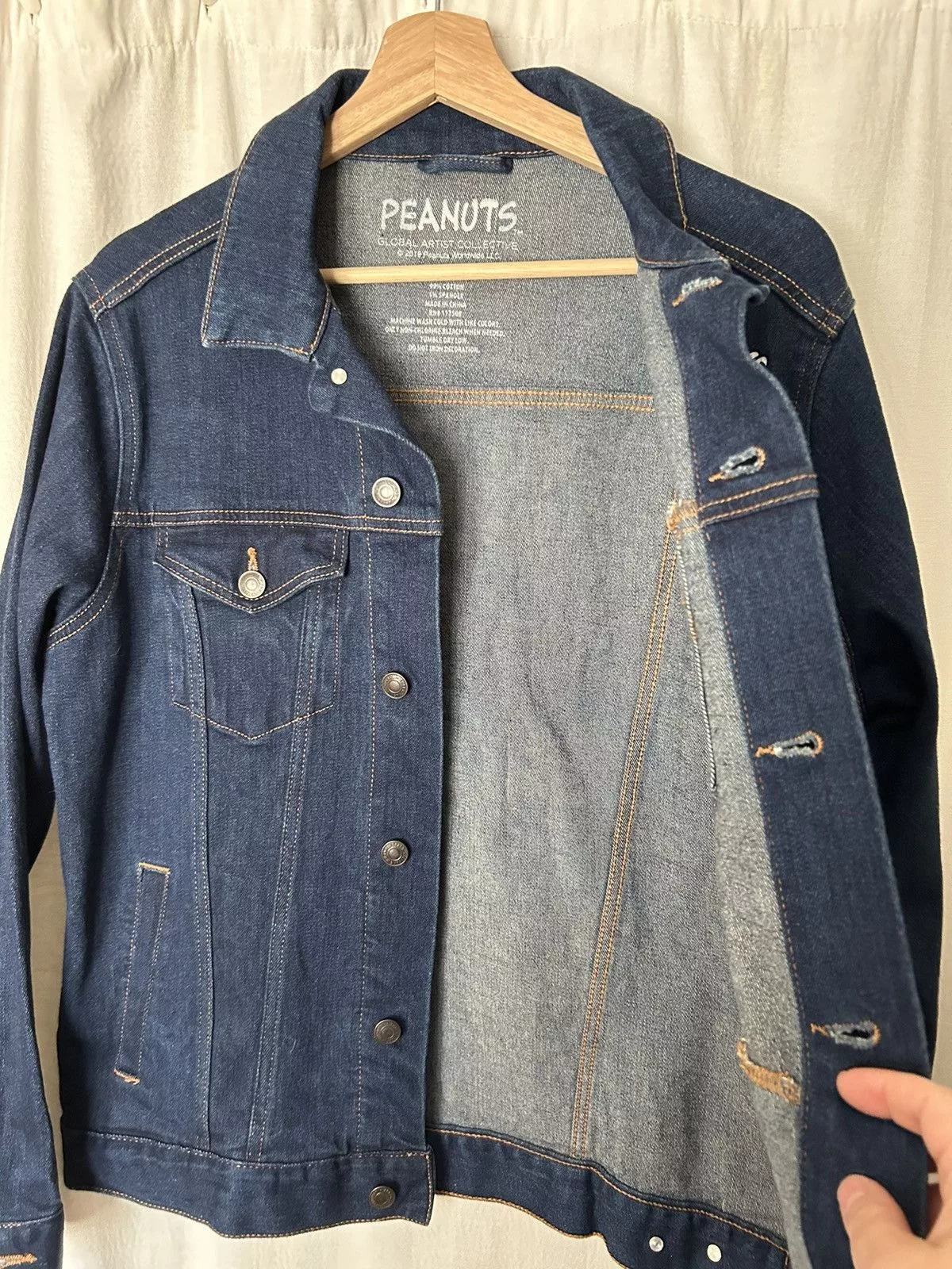 Peanuts Denim Jackets jacket: sam and tury threadfast Peanuts snoopy woodstock lg Blue