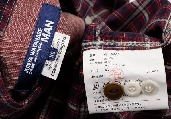 Junya Watanabe Shirts Button Ups Junya Watanabe Shirt Paneled Check Switch Long Sleeve Red