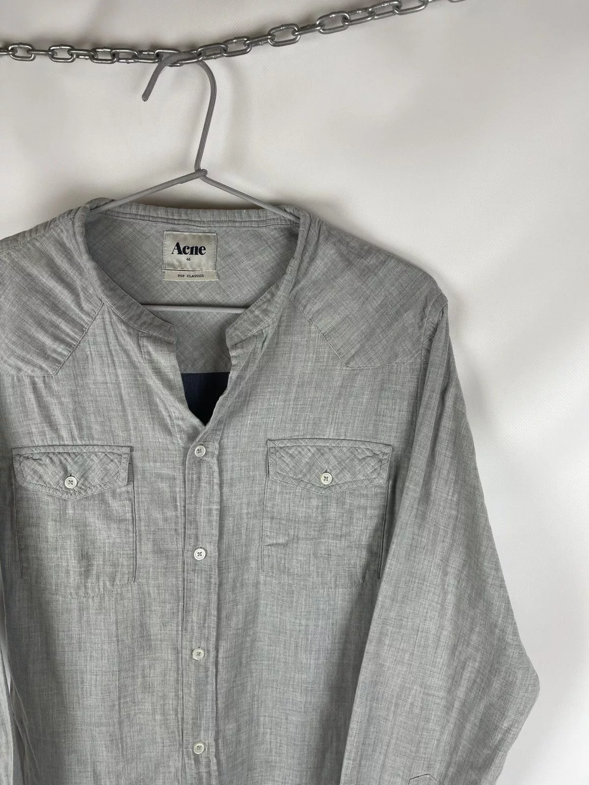 Acne Studios Shirts Button Ups Acne Studios Acne Pop Classics Soft Western AW10 long sleeve shirt Gray Streetwear