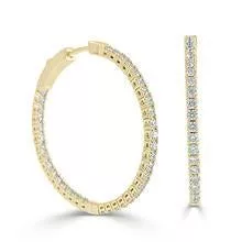 Other Rings Other 14k Gold & Diamond Flexible Hoops 1.25'' Yellow