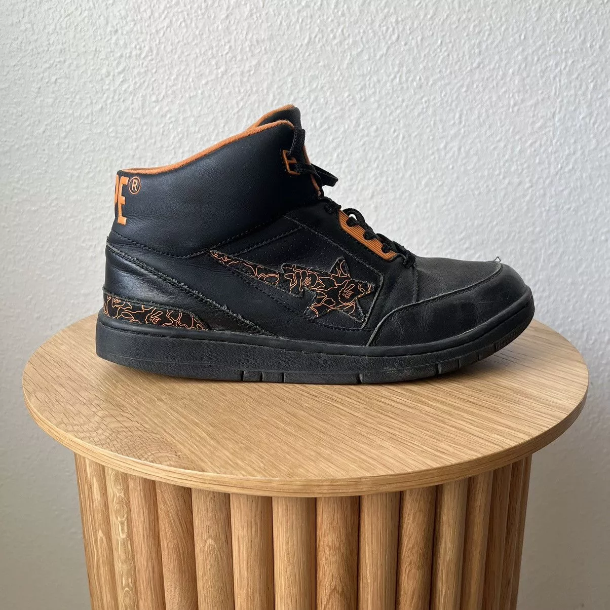 Bape Hi Top Sneakers Bape "Hi Top" Black and Orange