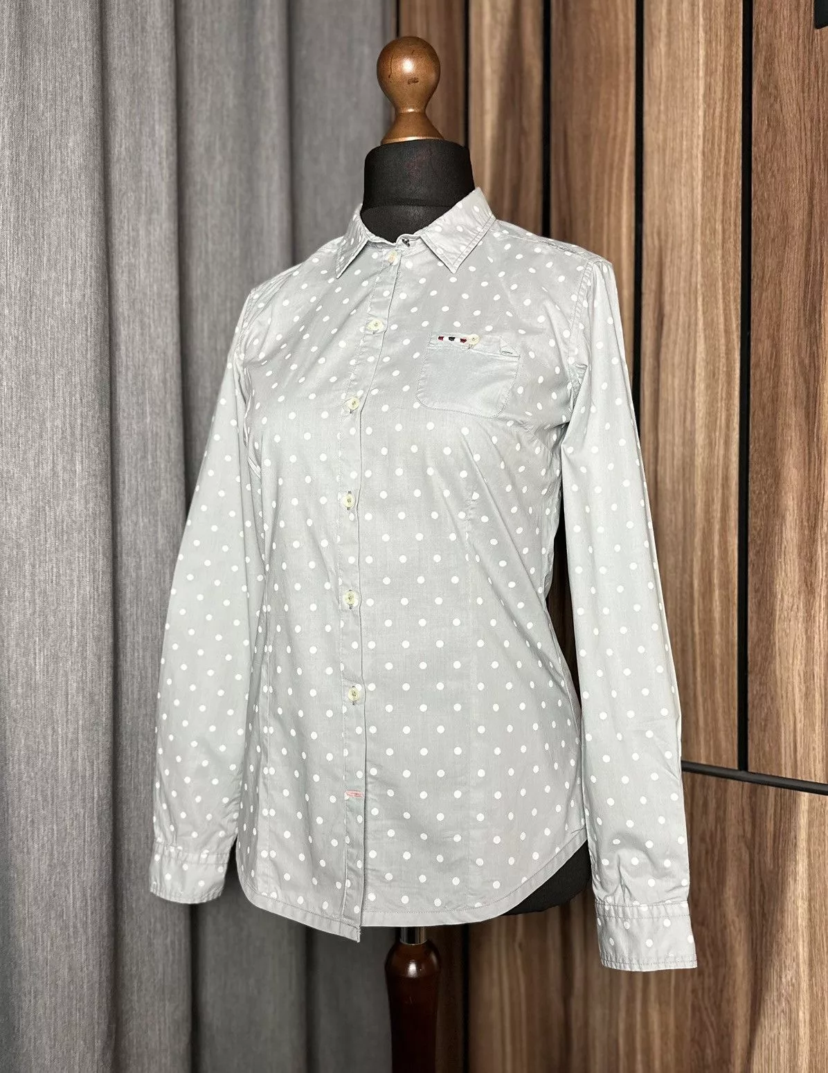 Napapijri Button Ups Napapijri Dotted Shirt Blouse Long Sleeve Women's Size S Multi Luxury