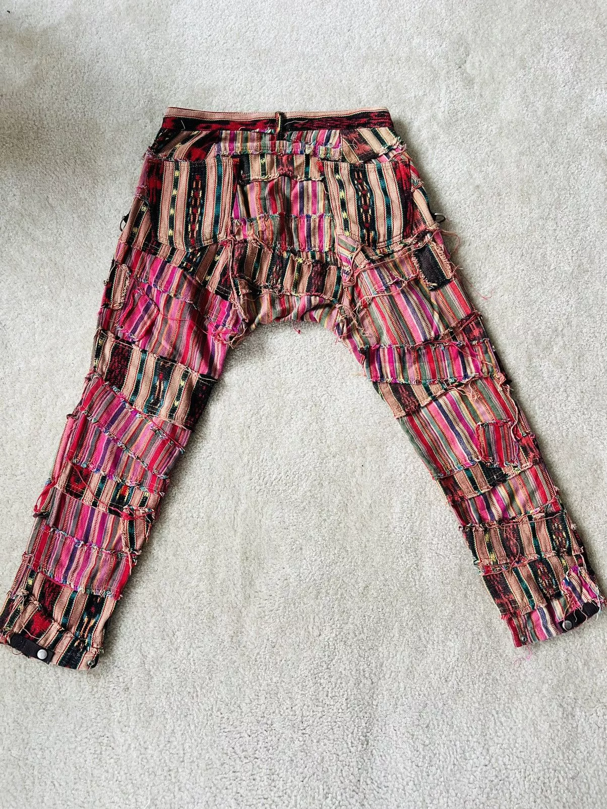 Junya Watanabe Casual Pants SS 2005 Junya Watanabe Patchwork Scraps Mountaineering Pants Red