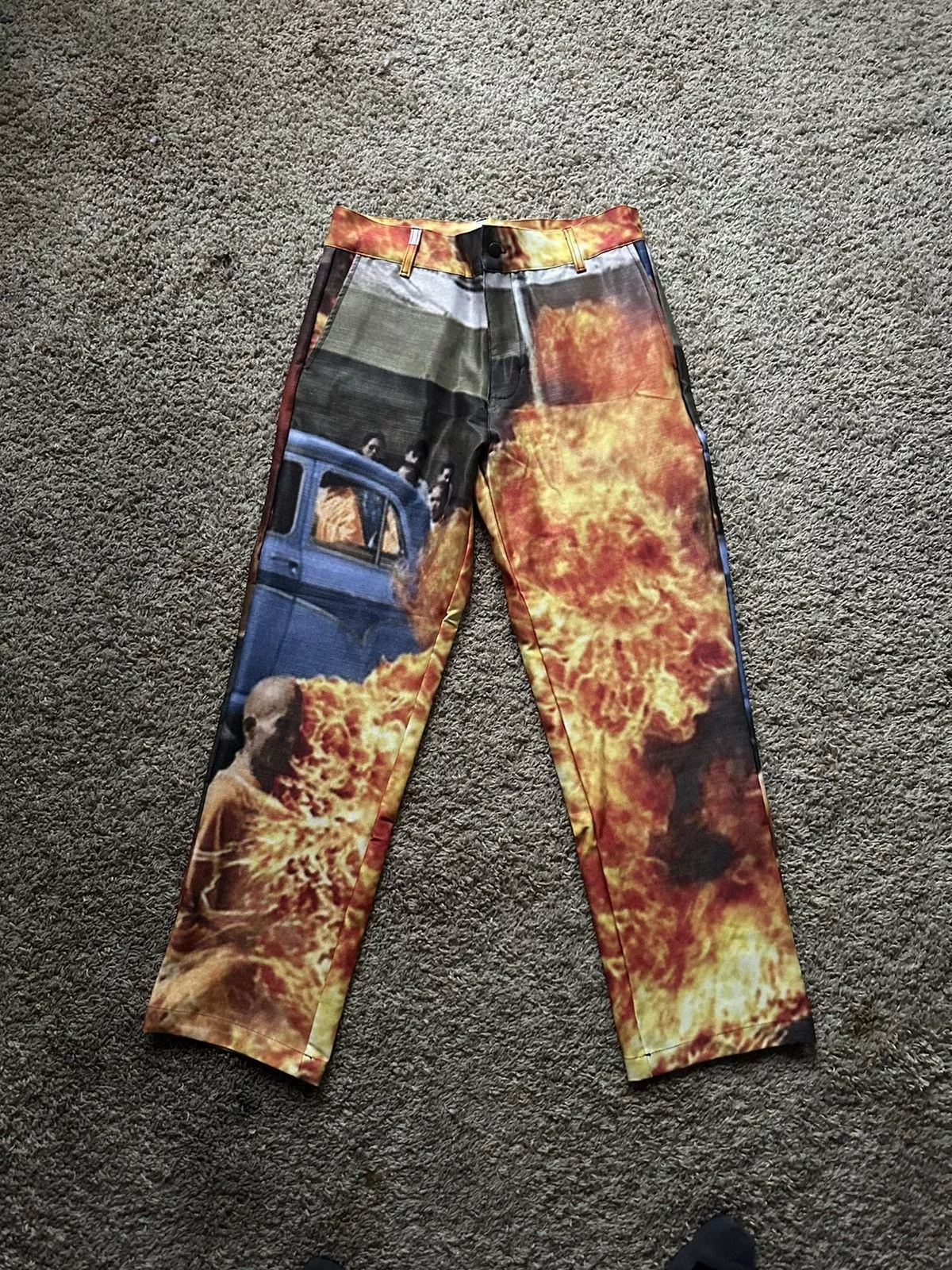 Half Evil Casual Pants HALF EVIL 333 burning monk pants Red