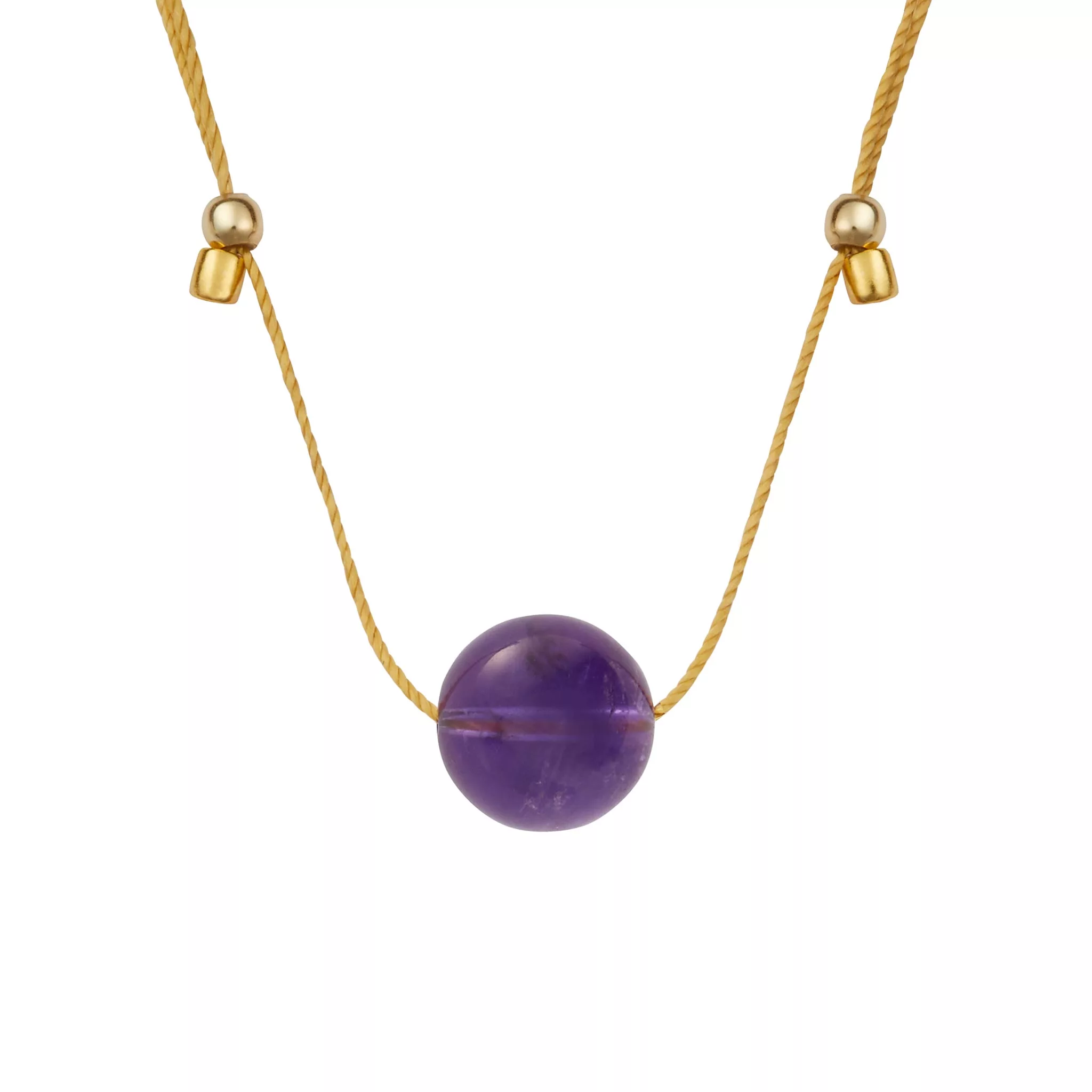 Crystal Ball Silk Slider - 10mm Gemstone Necklace