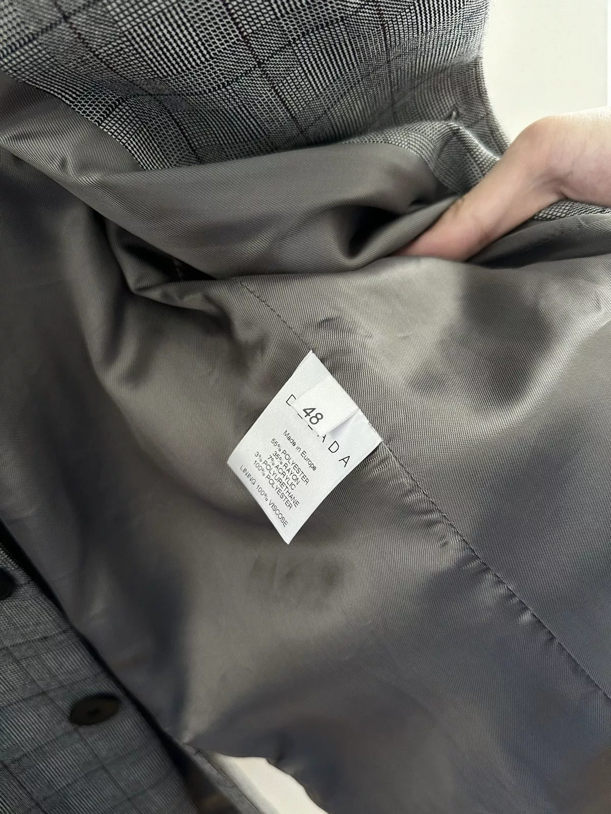 DELADA Blazers Delada Grey check split front wool Blazer Gray