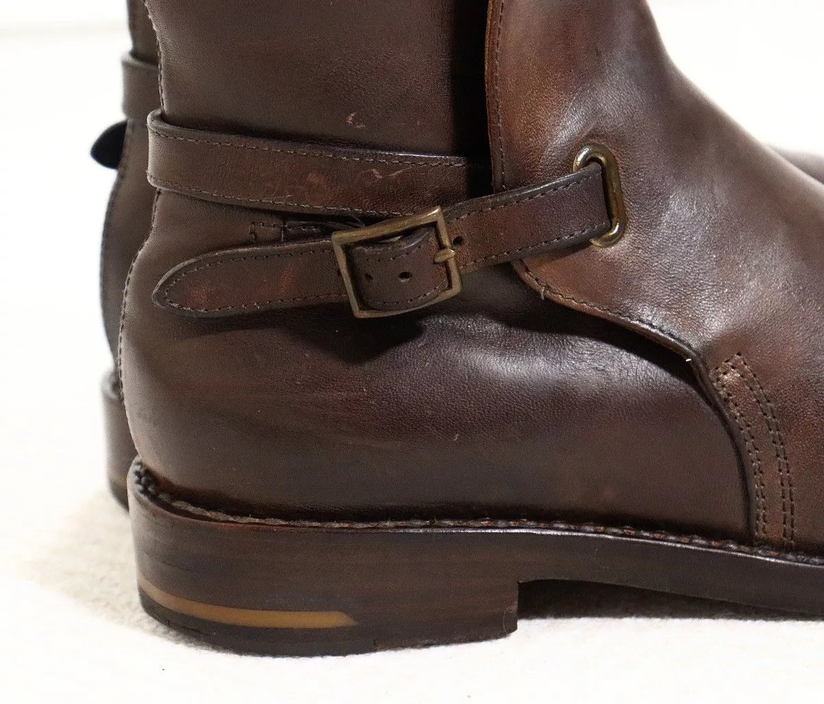 Visvim Boots Visvim 17aw Buckled Riding Boots Folk（Horse） Brown