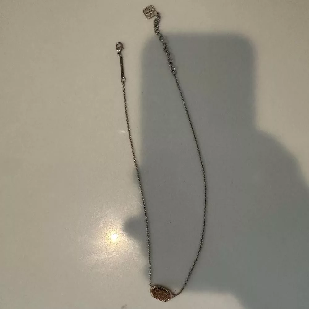 Kendra Scott Necklaces Kendra Scott Elisa Copper Drusy Silver Chain Necklace