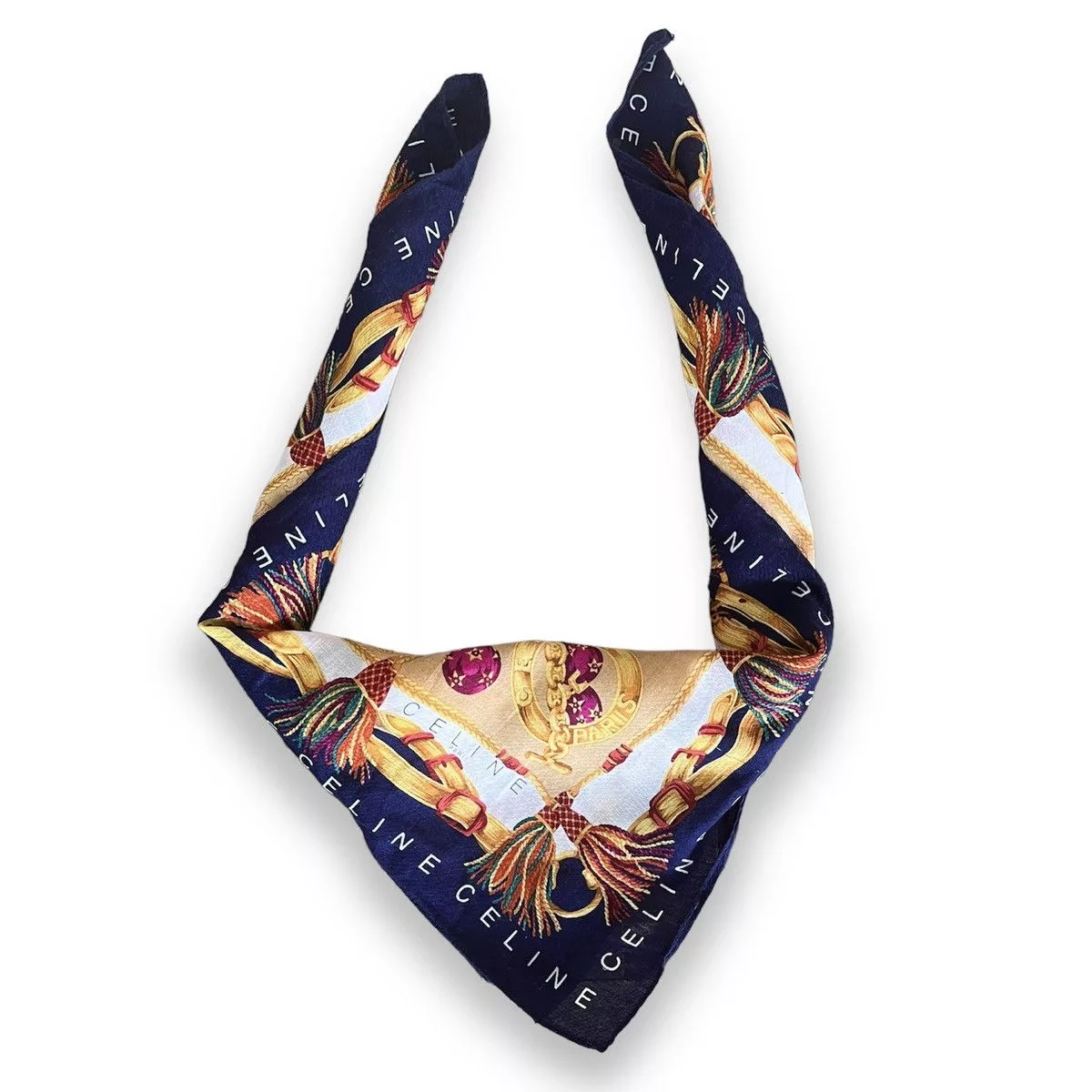 Celine Scarves Celine × Hedi Slimane Celine Silk Scarf Multicolor Full Print