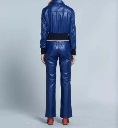 Marni Leather Jackets Marni o1srvl11e0624 Leather Jacket in Blue