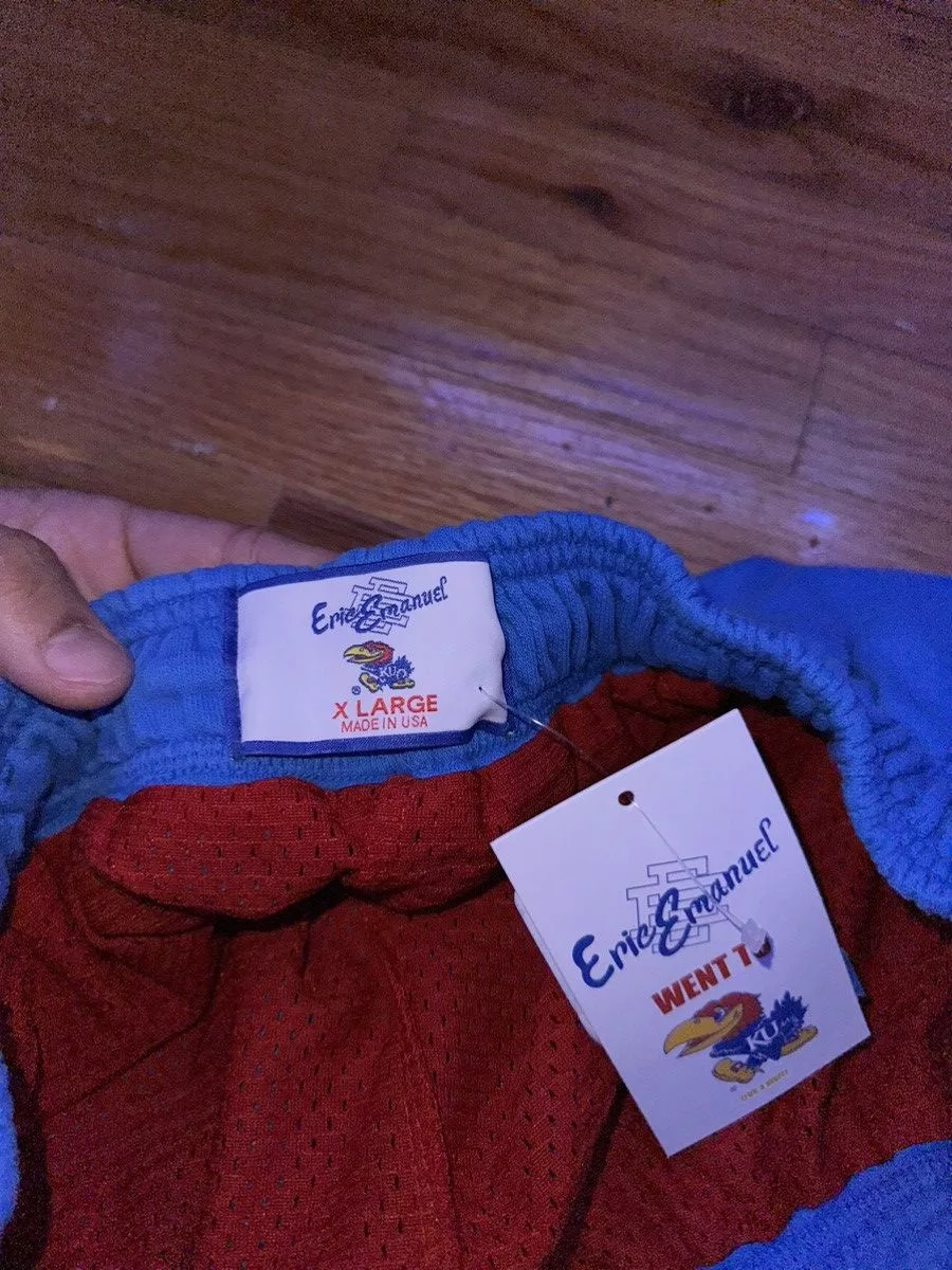 Eric Emanuel Shorts Eric Emanuel × NCAA Eric Emanuel EE Double Layer Kansas Jayhawks Shorts SZ XL Blue