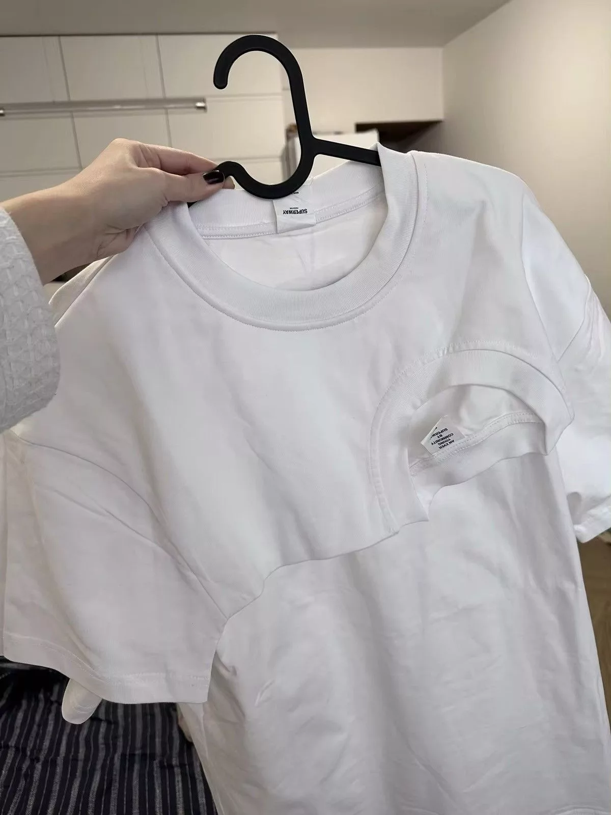 Japanese Brand Shirts Button Ups Japanese Brand "Fake Two Shirt" White Tshirt Vintage