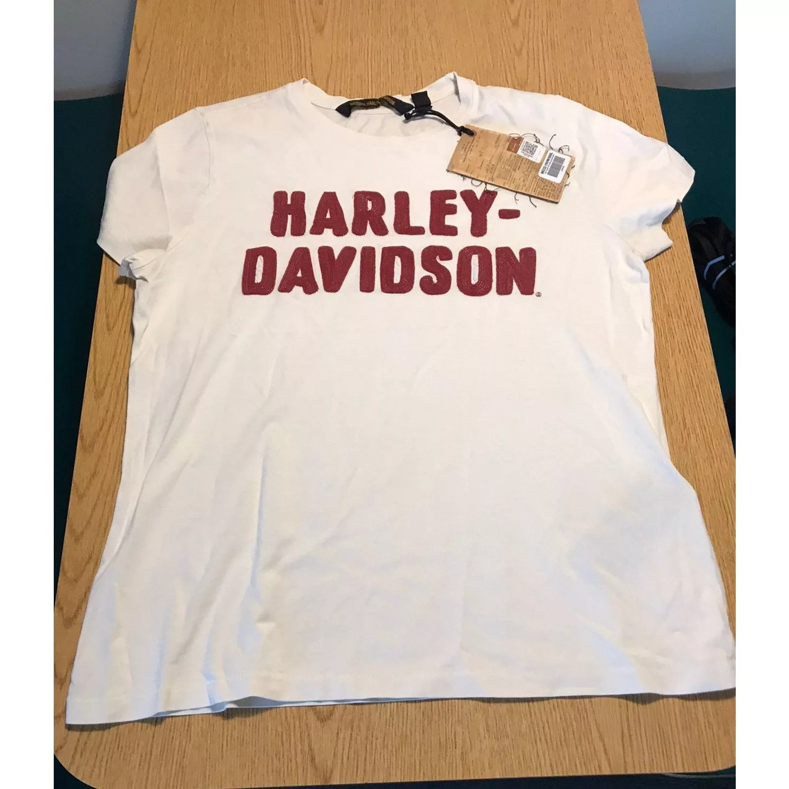Harley Davidson Short Sleeve T Shirts Harley Davidson motorcycle tee womens L new White